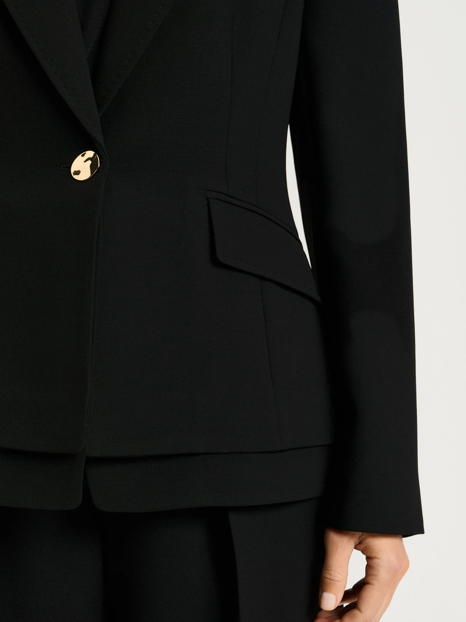 DOUBLE WEAVE SINGLE BREASTED BLAZER - Image 3