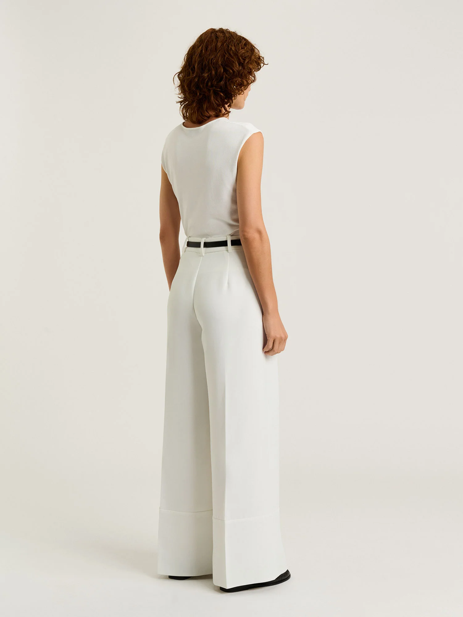 DOUBLE WEAVE WIDE LEG PANT - Image 4