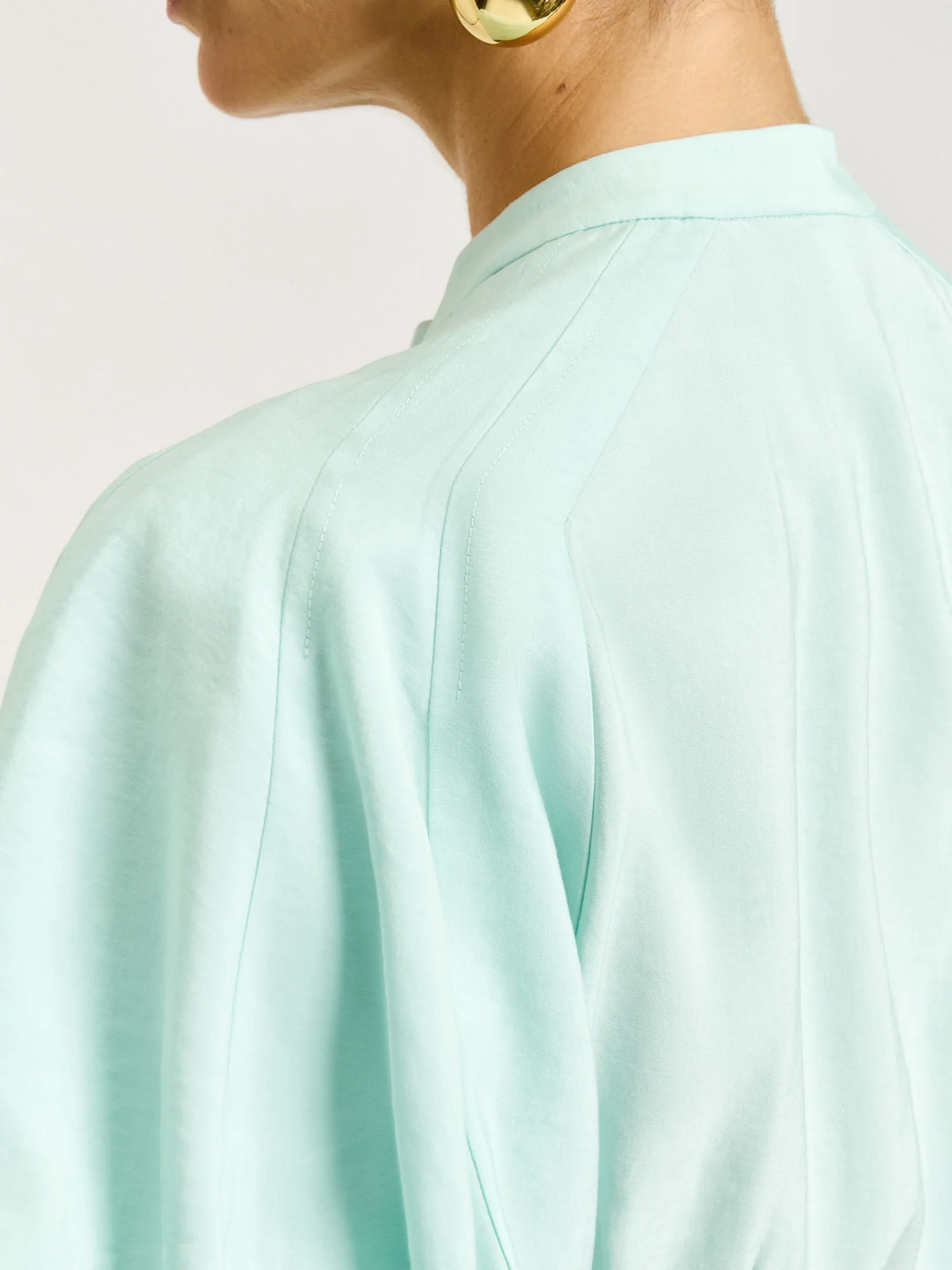 DRAPEY MODAL BLEND BLOUSON SLEEVE SHIRT - Image 10