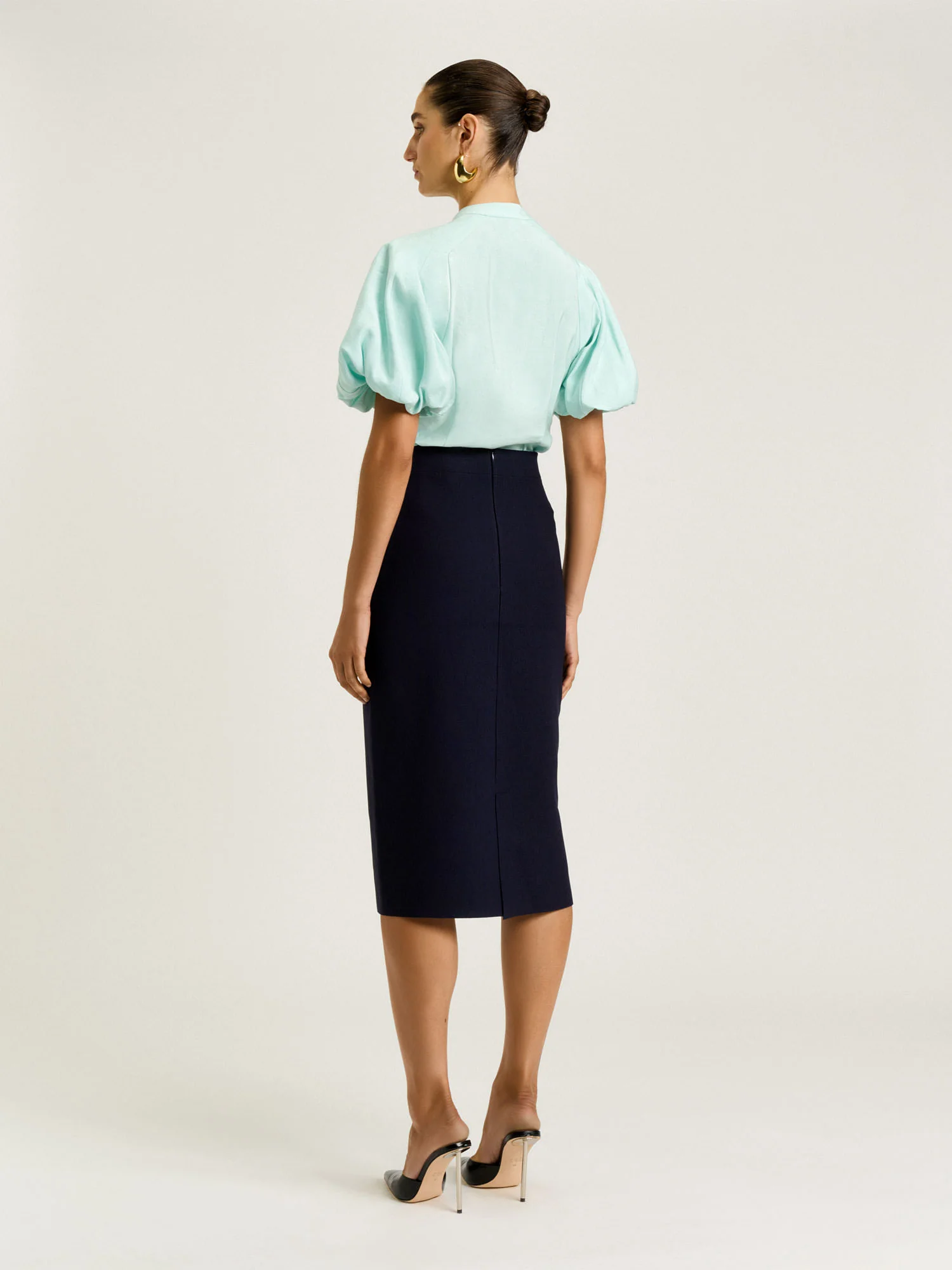 DRAPEY MODAL BLEND BLOUSON SLEEVE SHIRT - Image 11