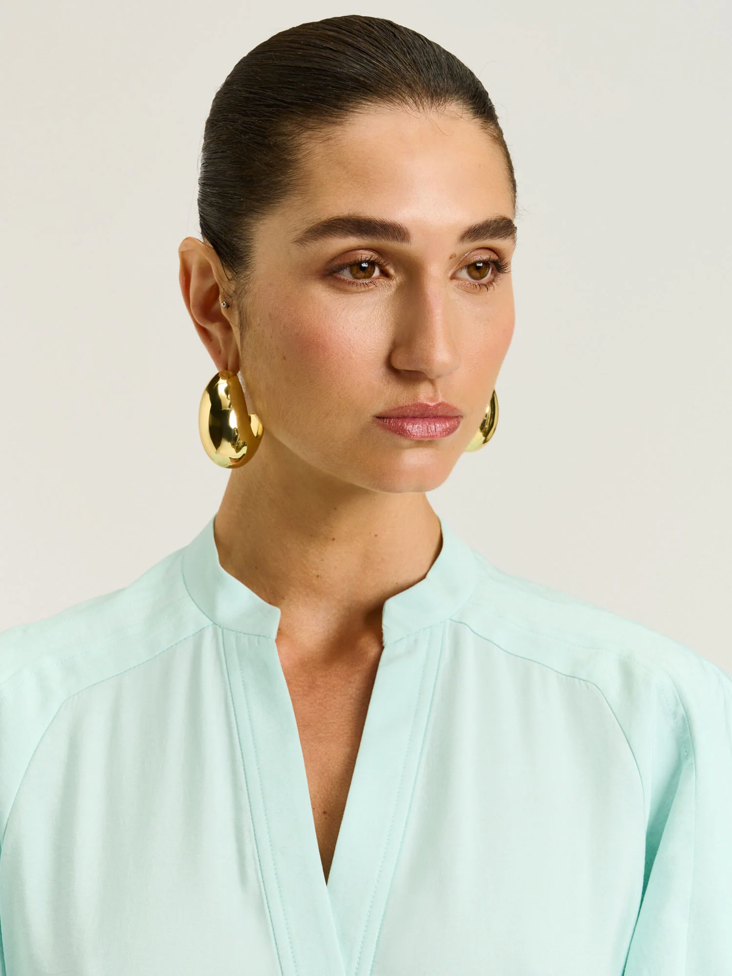 DRAPEY MODAL BLEND BLOUSON SLEEVE SHIRT - Image 8