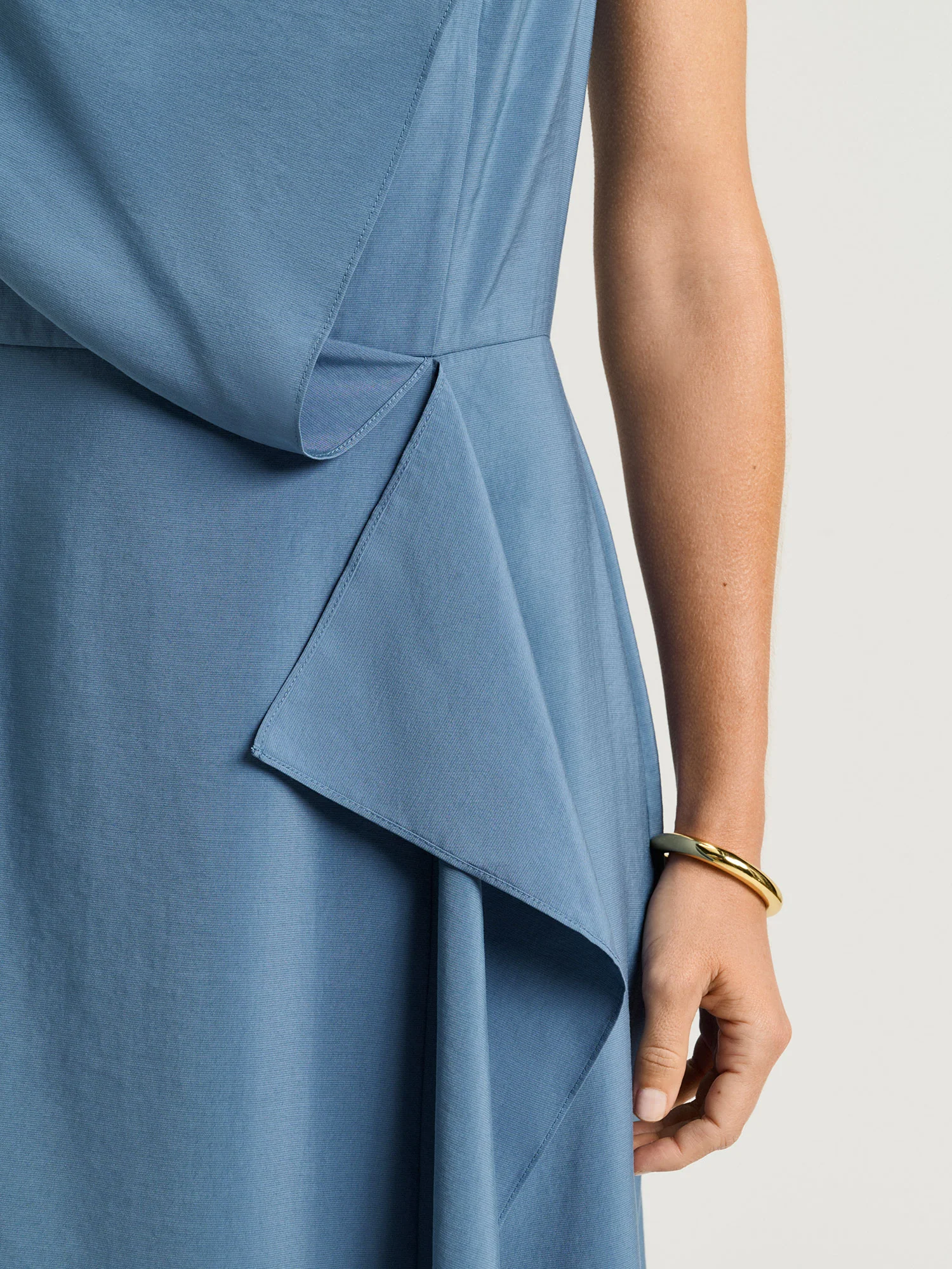DRAPEY MODAL DRAPED FRONT MIDI DRESS - Image 3