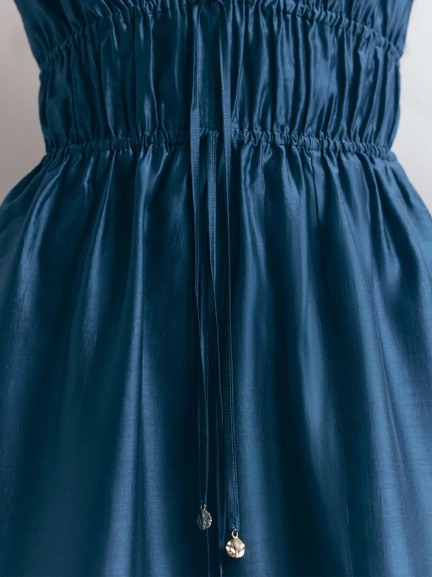 DRAWSTRING WAIST MIDI DRESS - Image 7