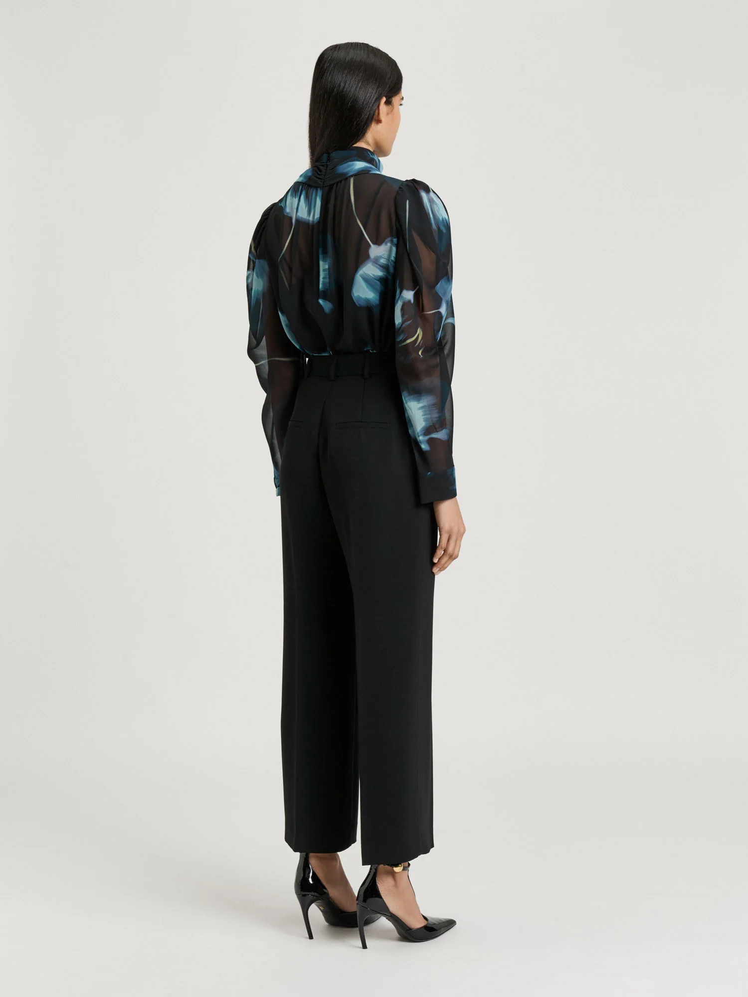 DUSK POPPIES GEORGETTE TIE BLOUSE - Image 4