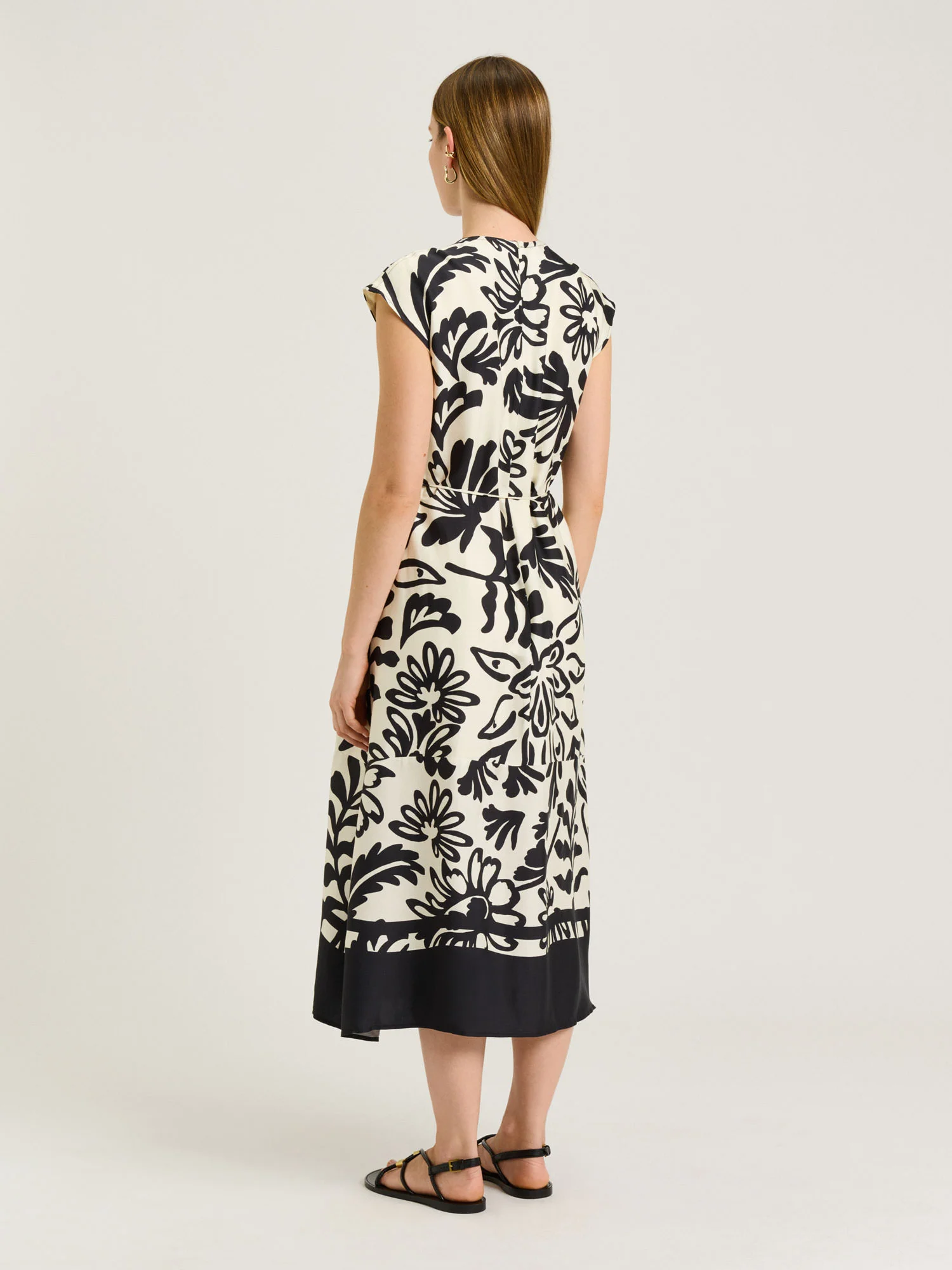 EBONY FILIGREE BORDER MIDI DRESS - Image 5