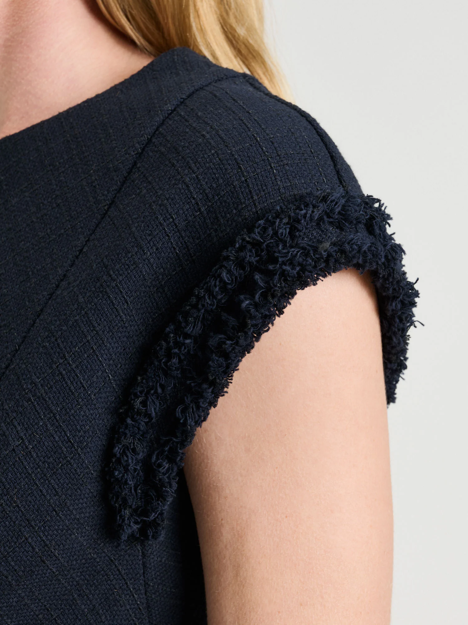 EUROPEAN CHECK TWEED MIDI DRESS - Image 3