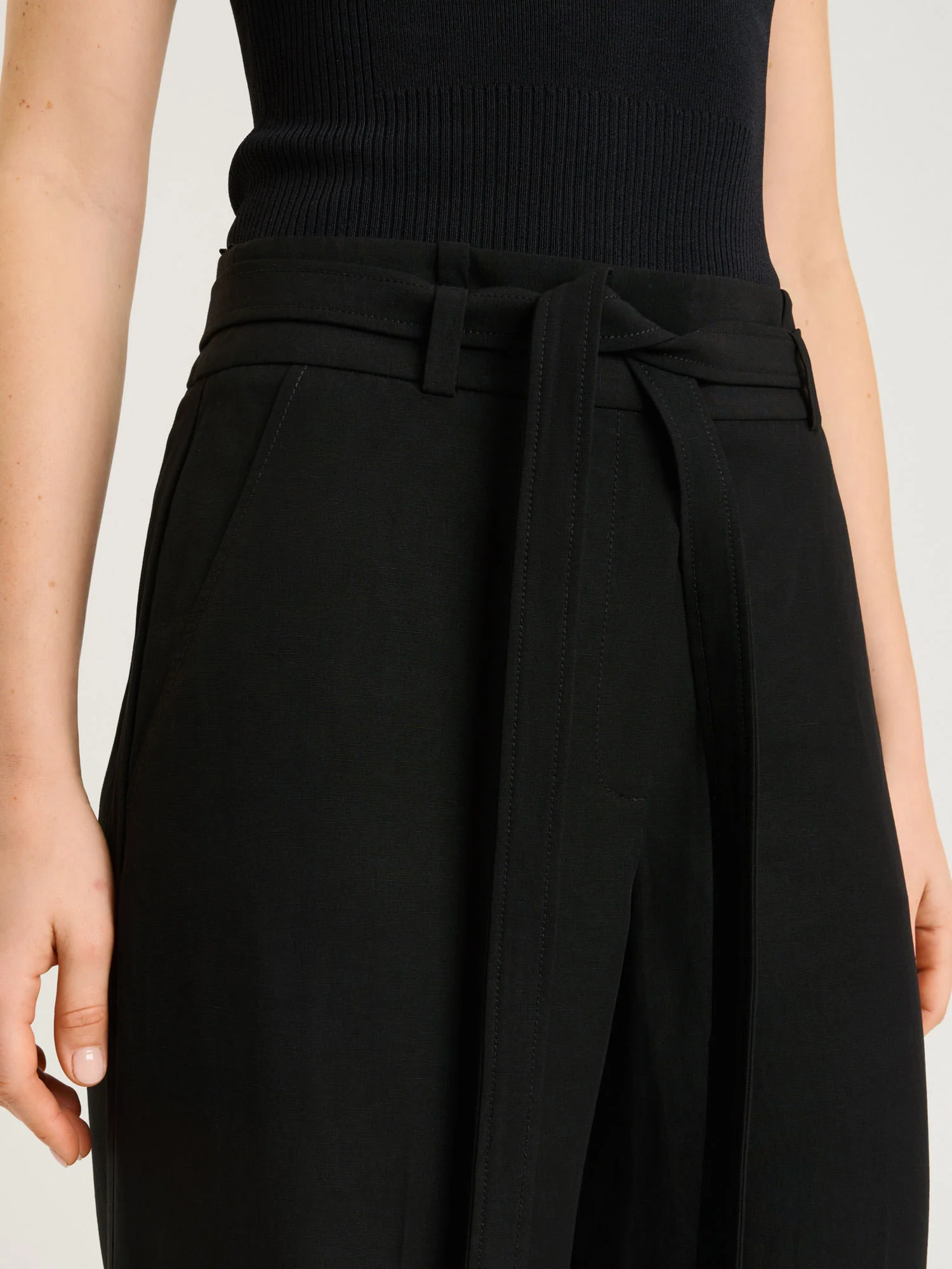EUROPEAN LYOCELL LINEN BELTED PANT - Image 3
