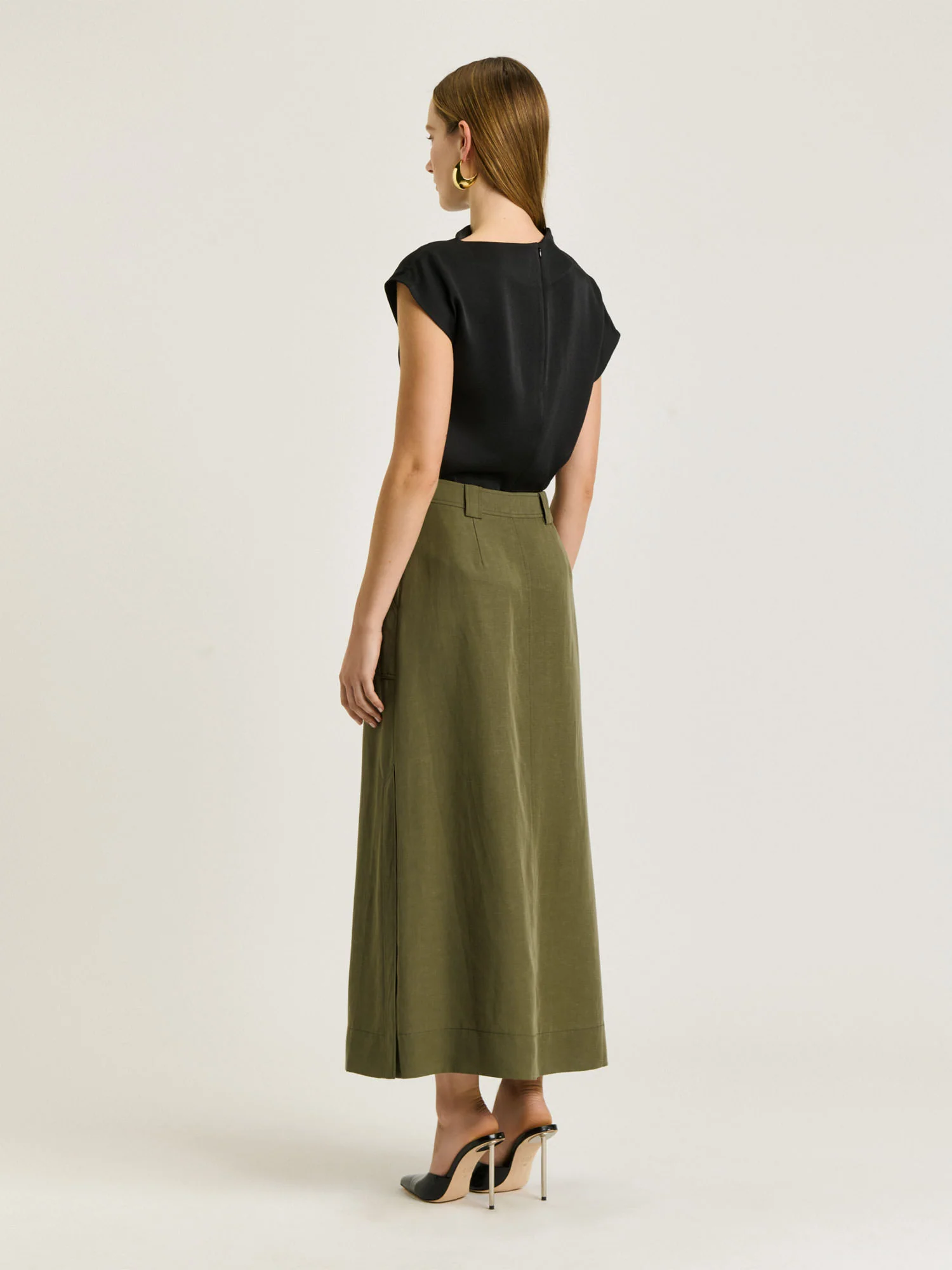 EUROPEAN LYOCELL LINEN CARGO SKIRT - Image 3