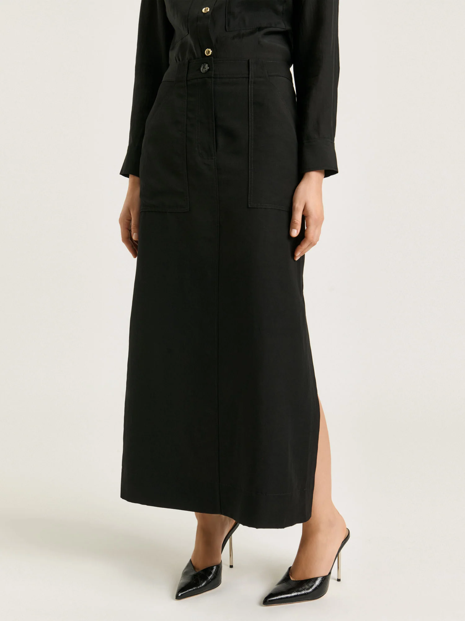 EUROPEAN LYOCELL LINEN CARGO SKIRT - Image 6