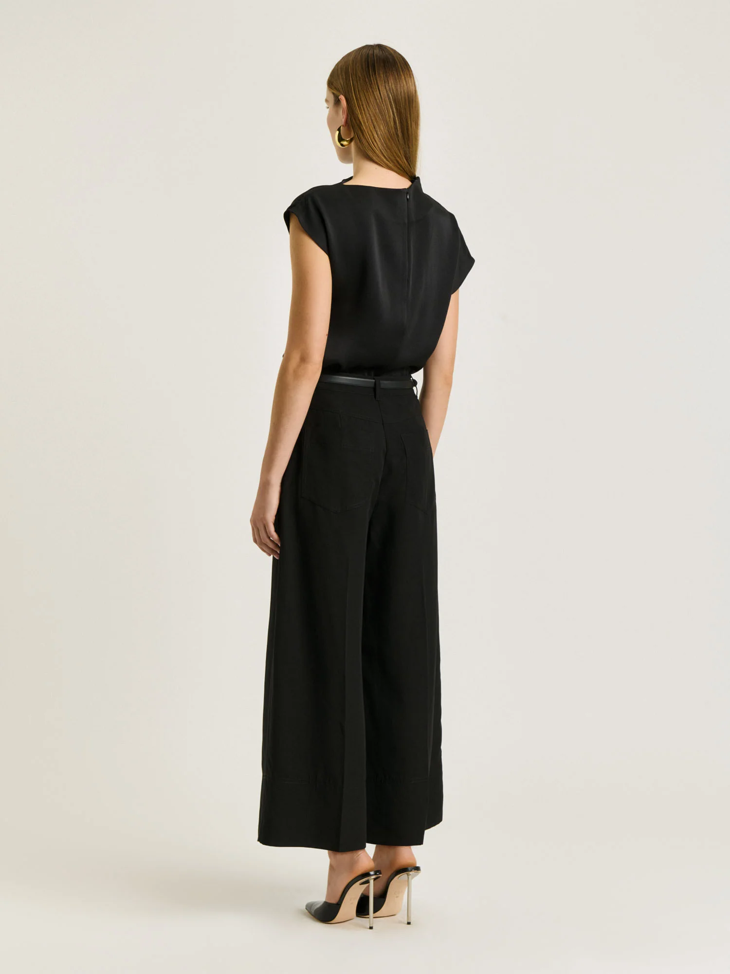 EUROPEAN LYOCELL LINEN WIDE CROPPED PANT - Image 3