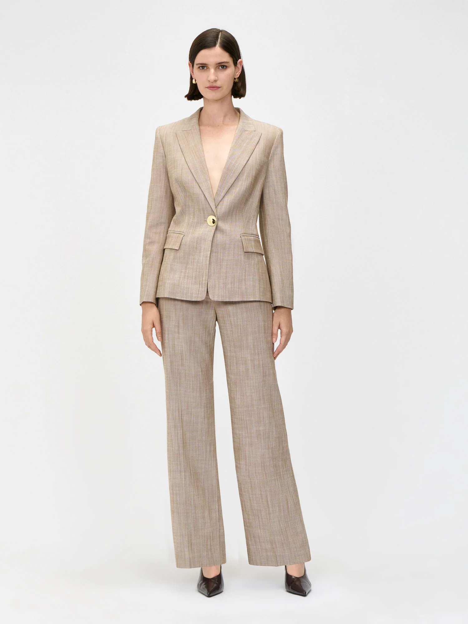 EUROPEAN MELANGE STRAIGHT LEG PANTS