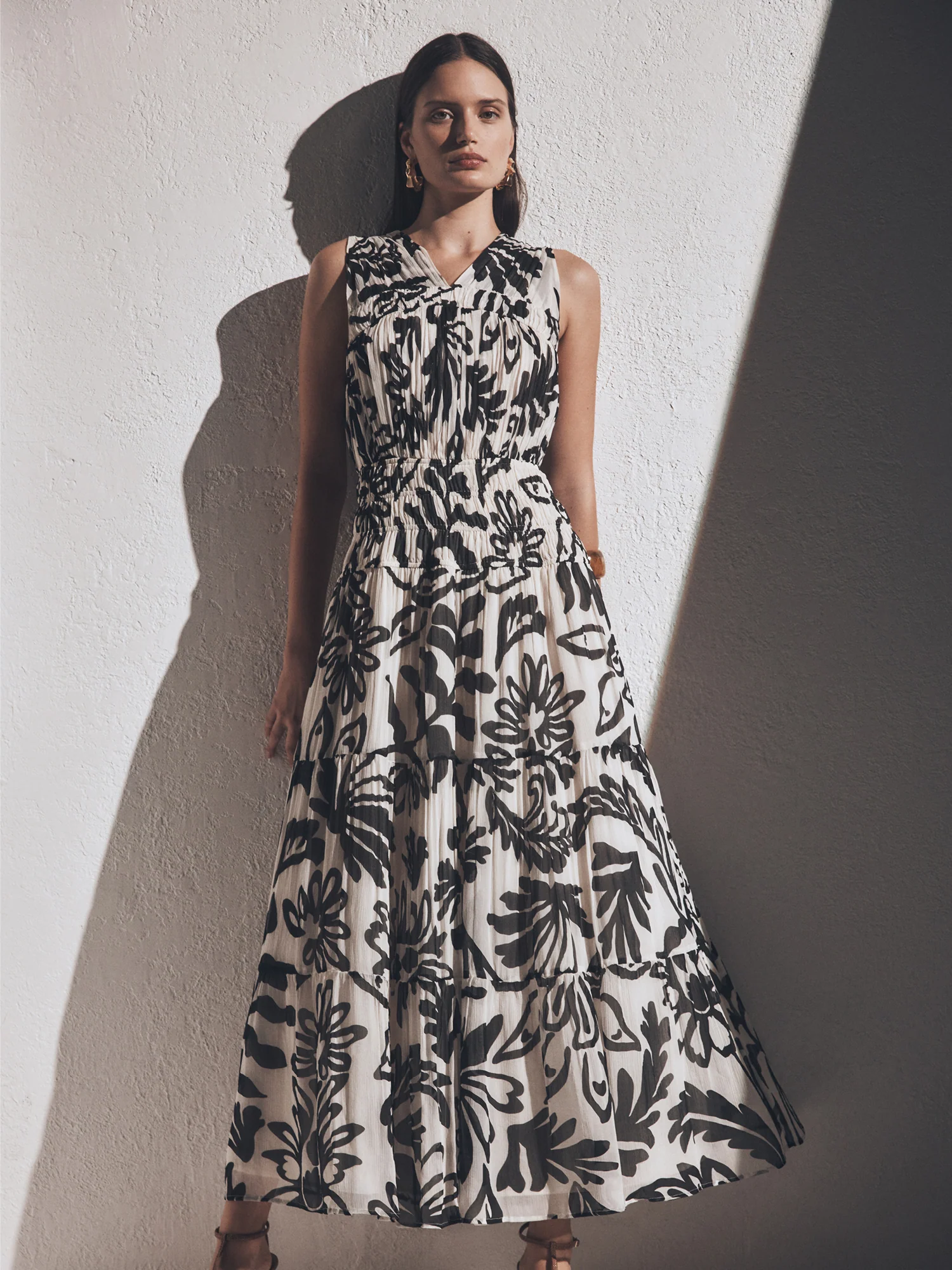 FILIGREE PRINT CRINKLE MAXI DRESS - Image 5