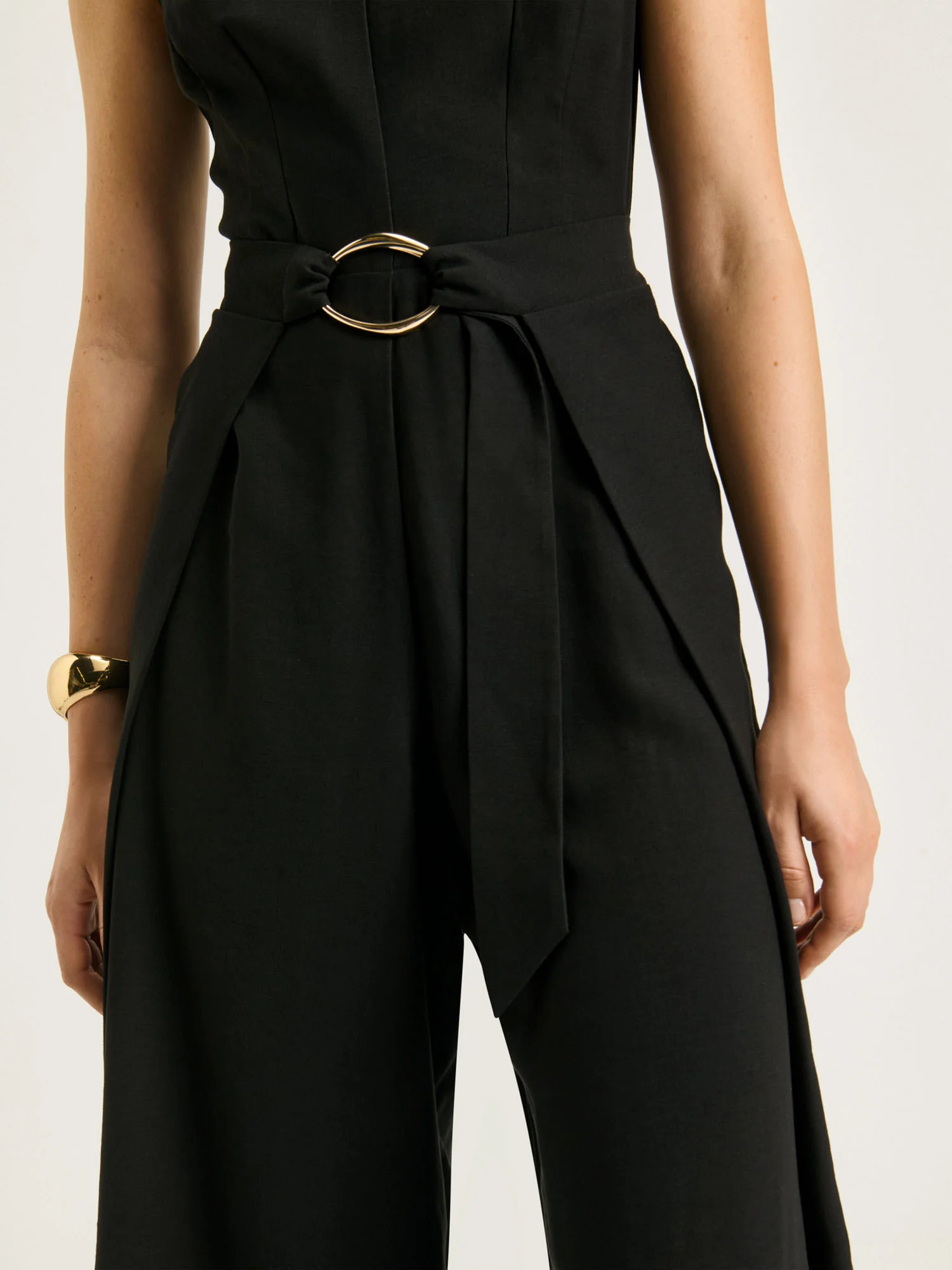 FLUID TWILL FOLDED SIDE JUMPSUIT - Image 4