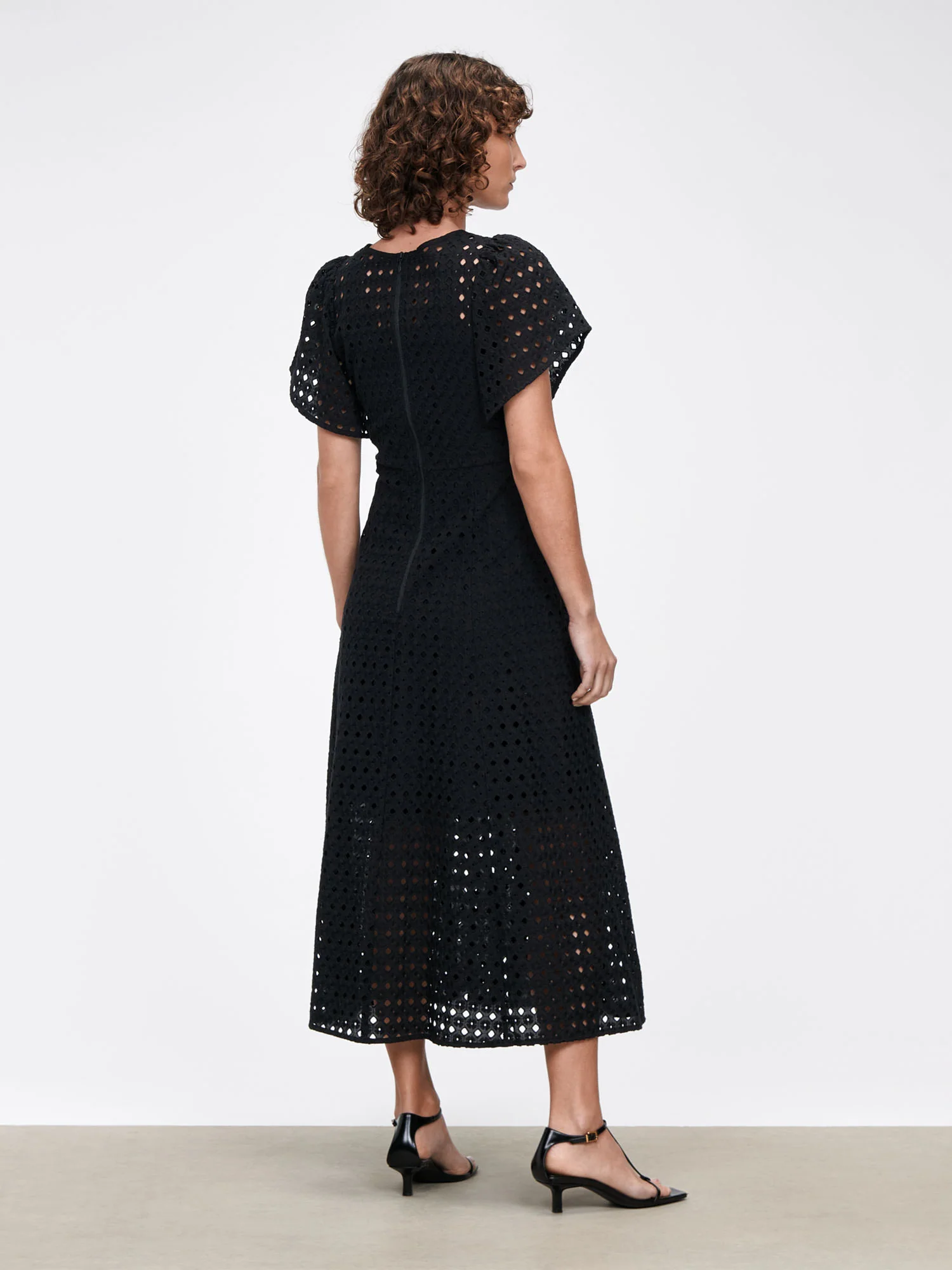 GEOMETRIC BRODERIE MIDI DRESS - Image 3