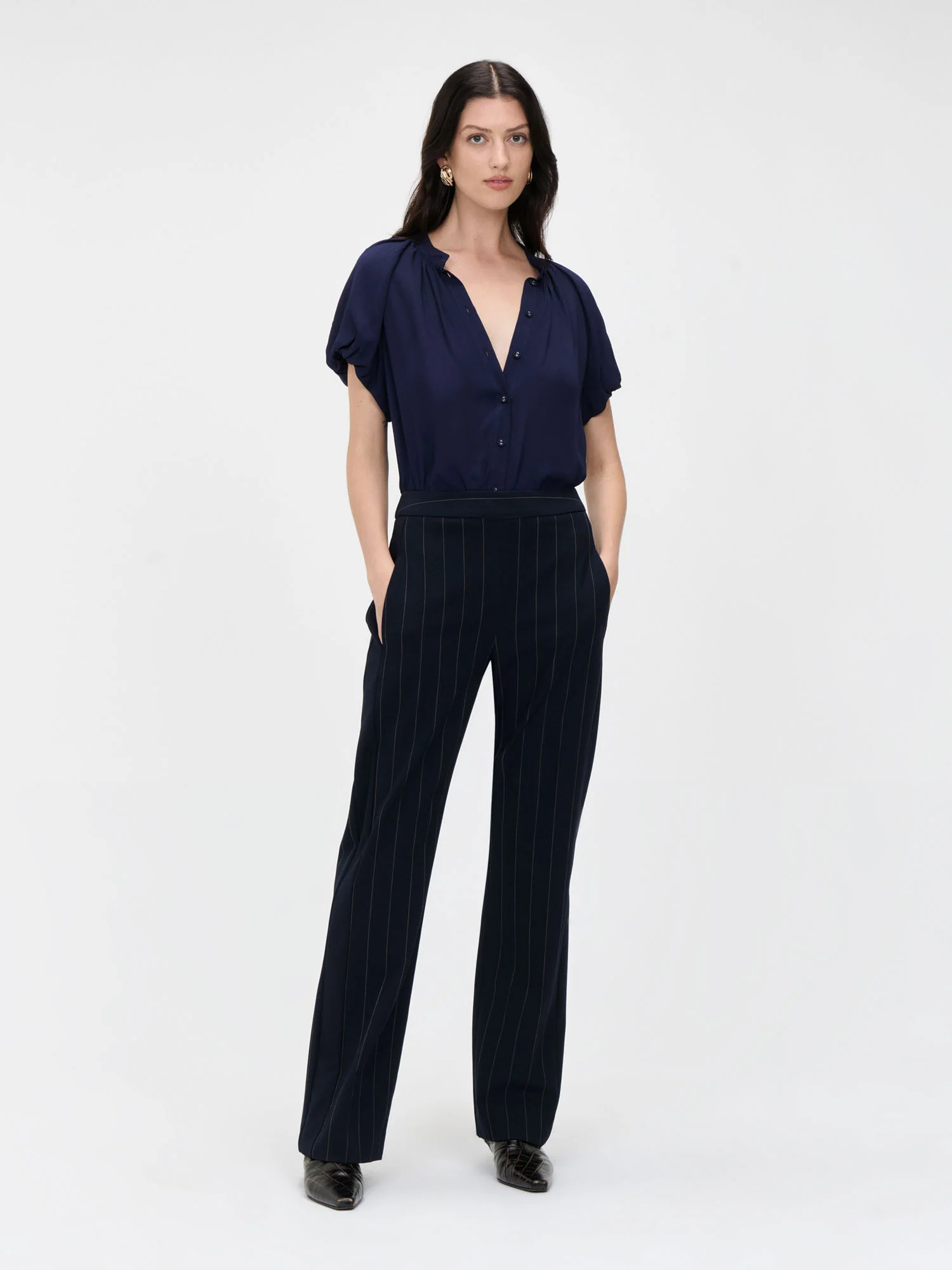 GEORGETTE BUBBLE SLEEVE BLOUSE - Image 2