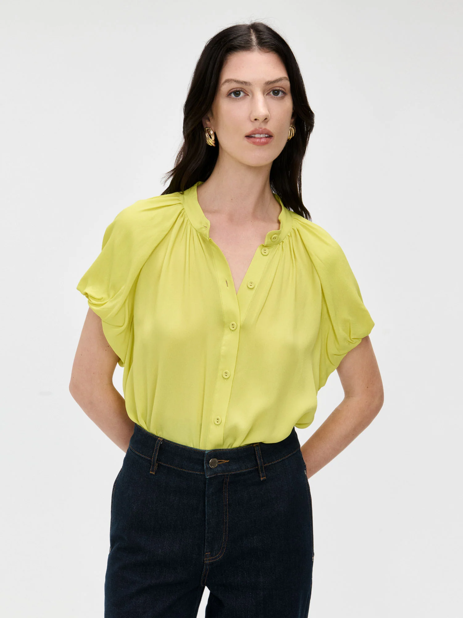 GEORGETTE BUBBLE SLEEVE BLOUSE - Image 4