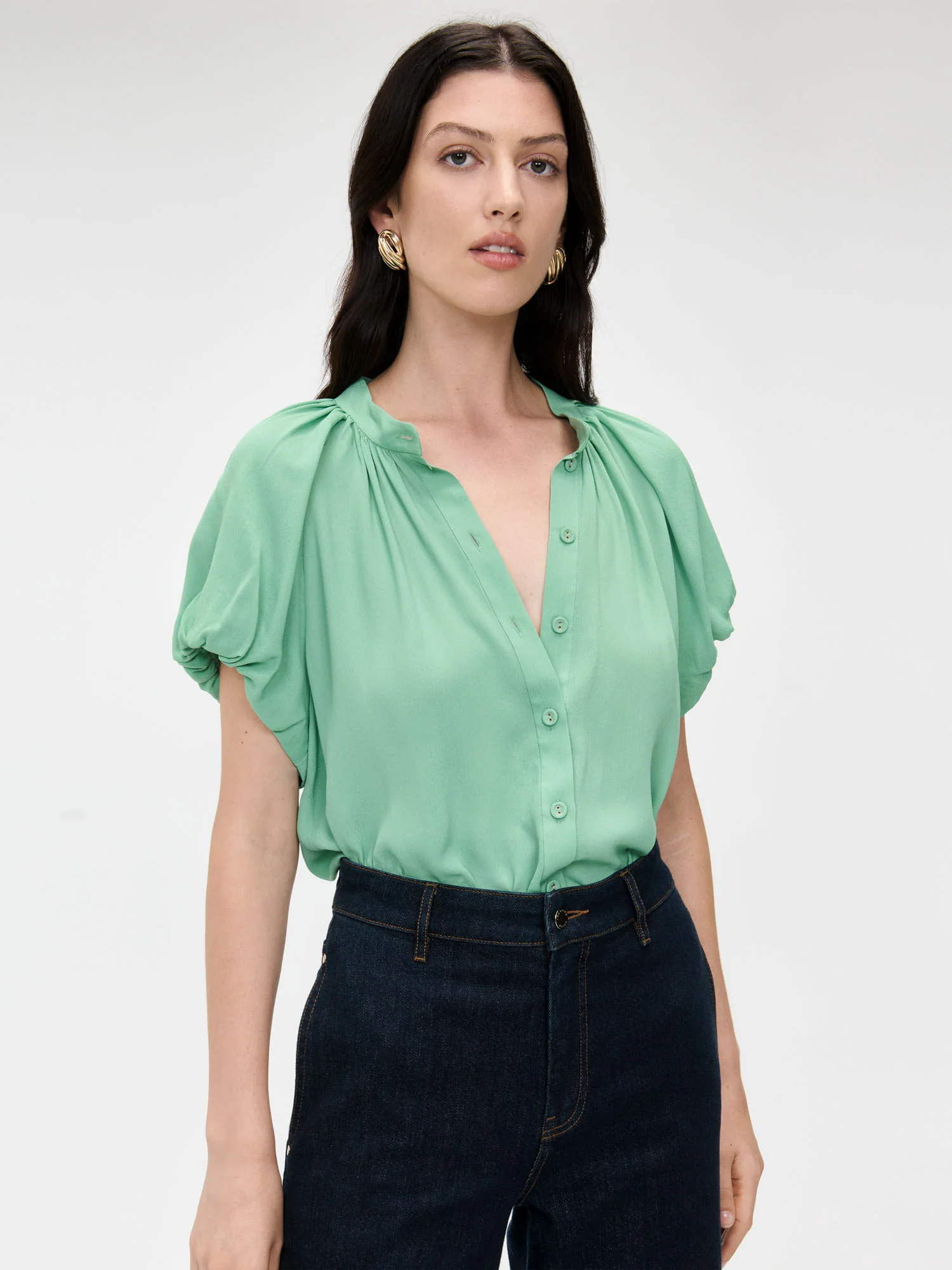 GEORGETTE BUBBLE SLEEVE BLOUSE - Image 7