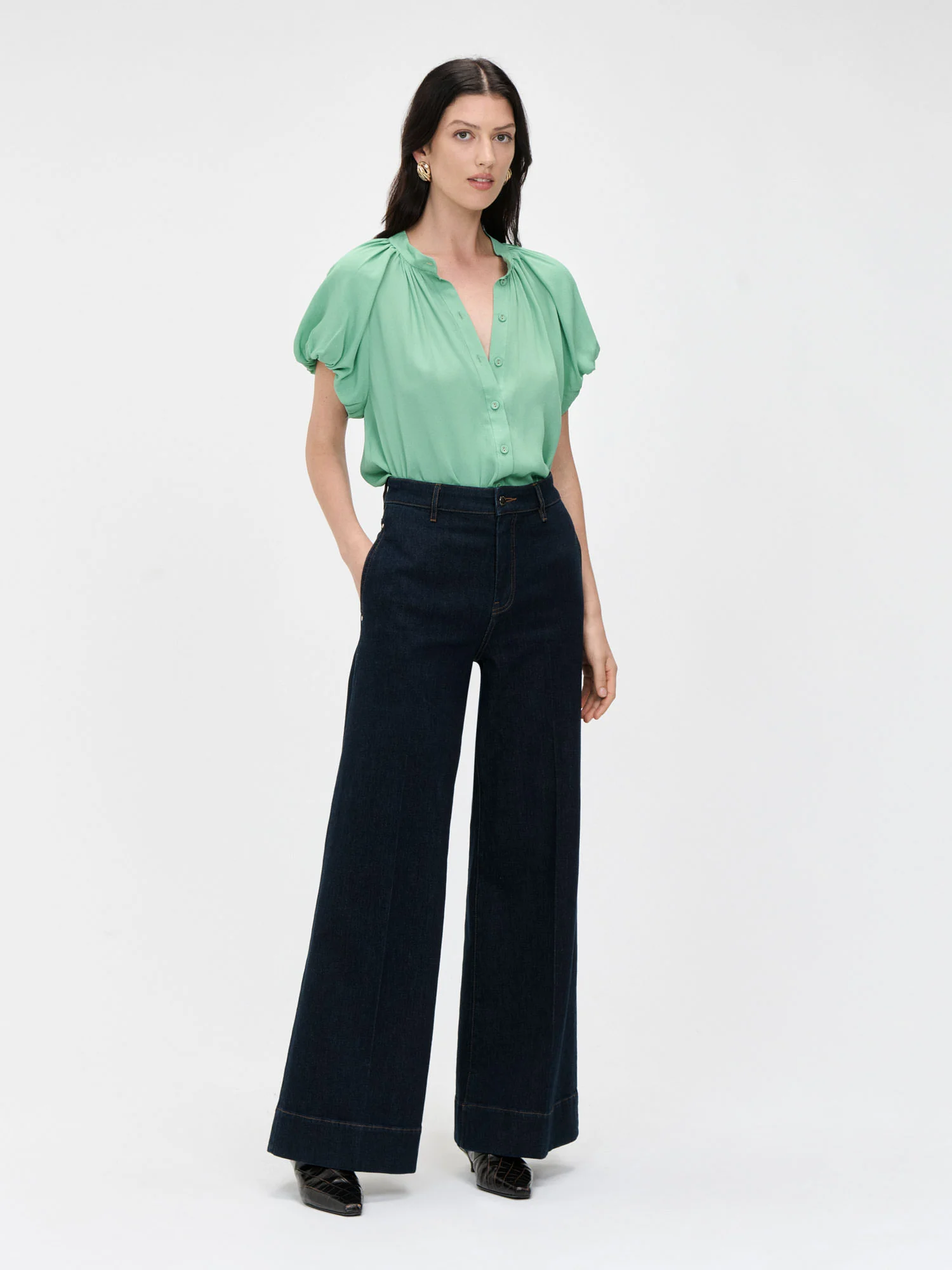 GEORGETTE BUBBLE SLEEVE BLOUSE - Image 8