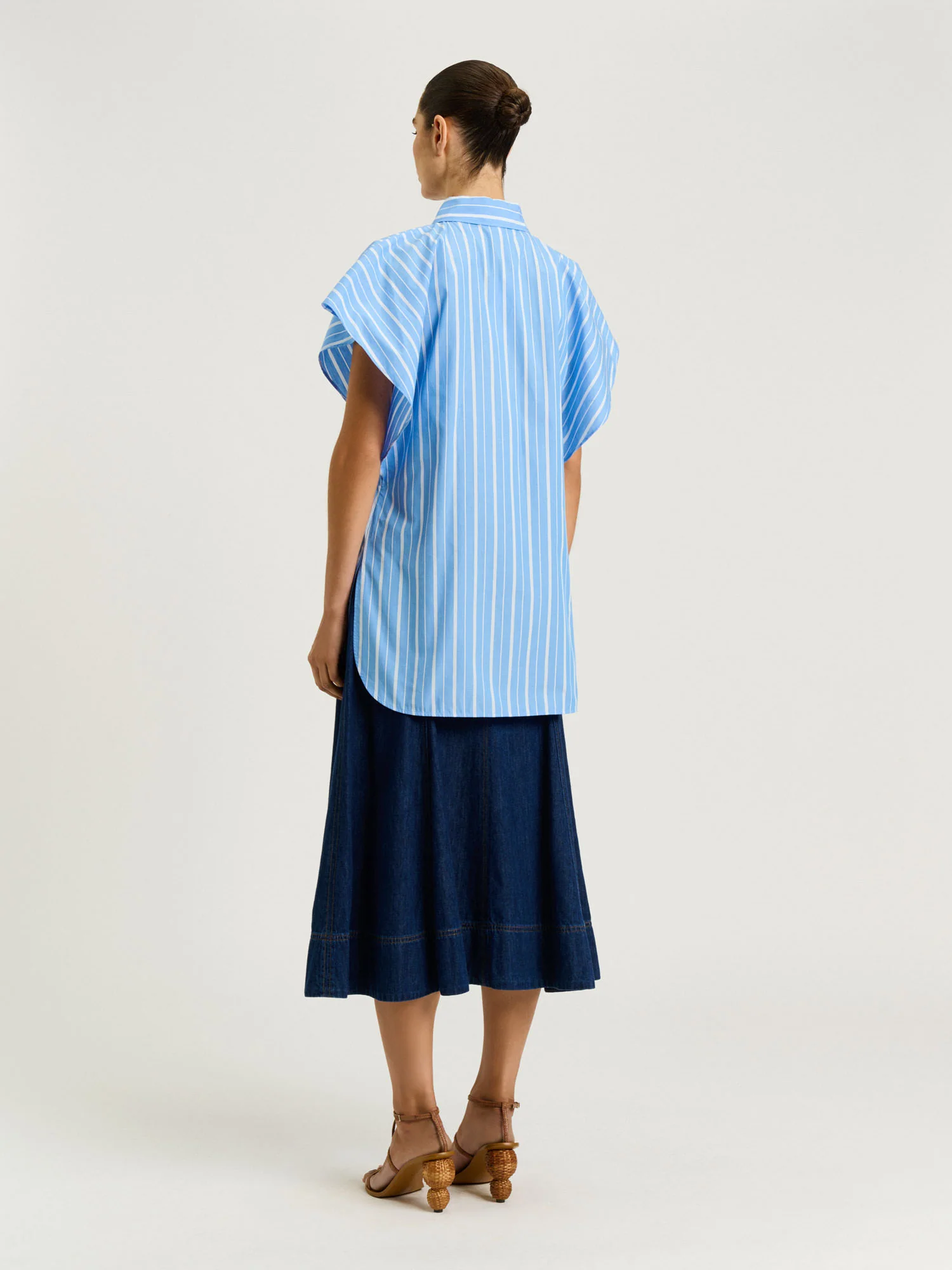 GOOD EARTH COTTON STRIPE TUNIC SHIRT - Image 6