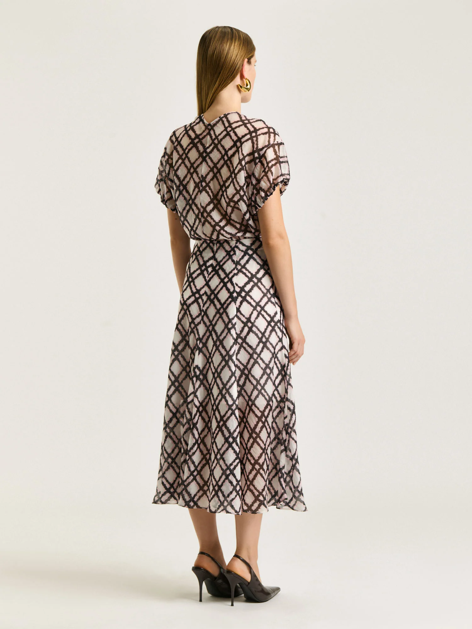 IKAT CHECK FLUTED MIDI SKIRT - Image 3