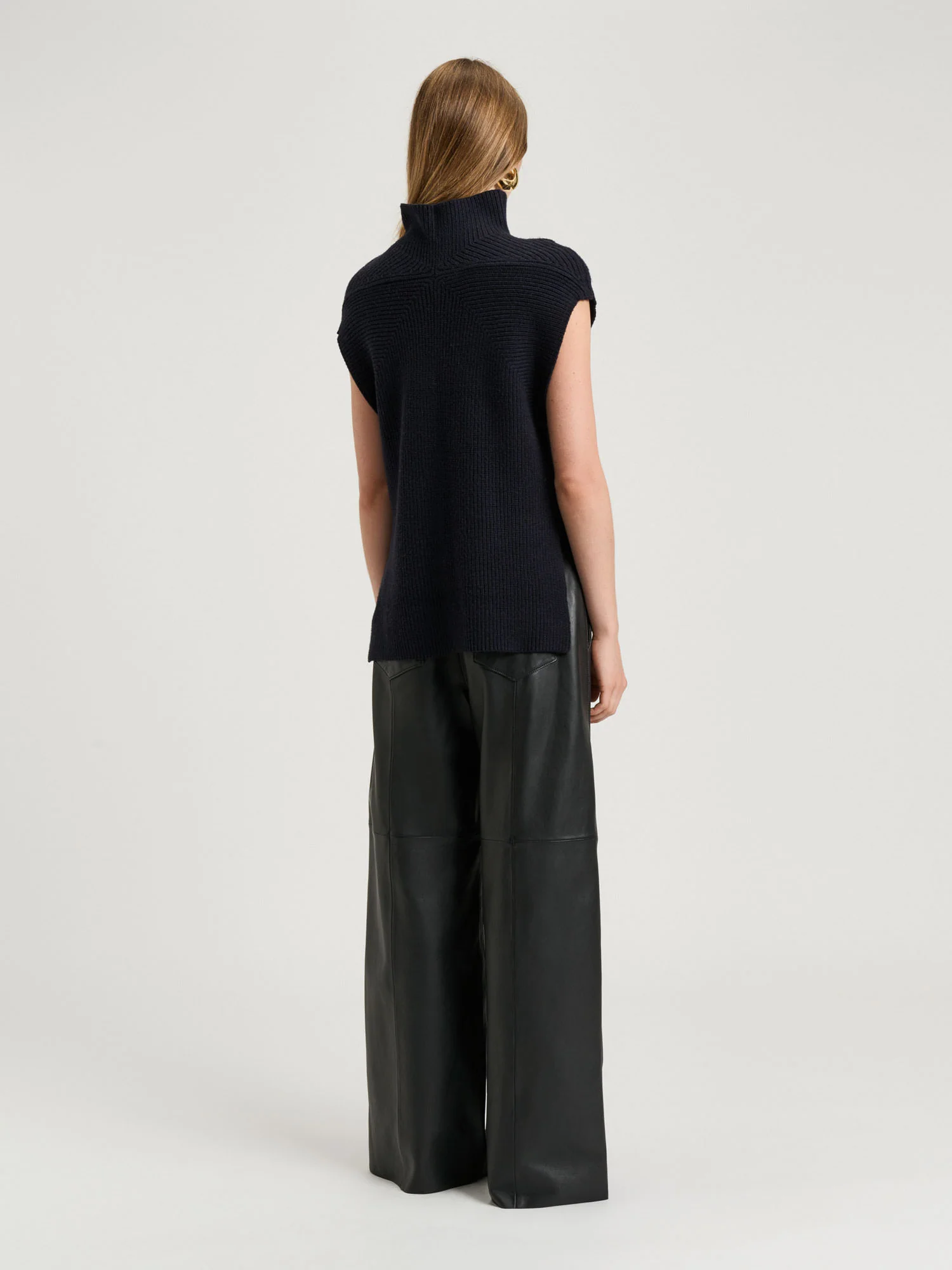 INK CHUNKY RIBBED KNIT VEST - Image 5