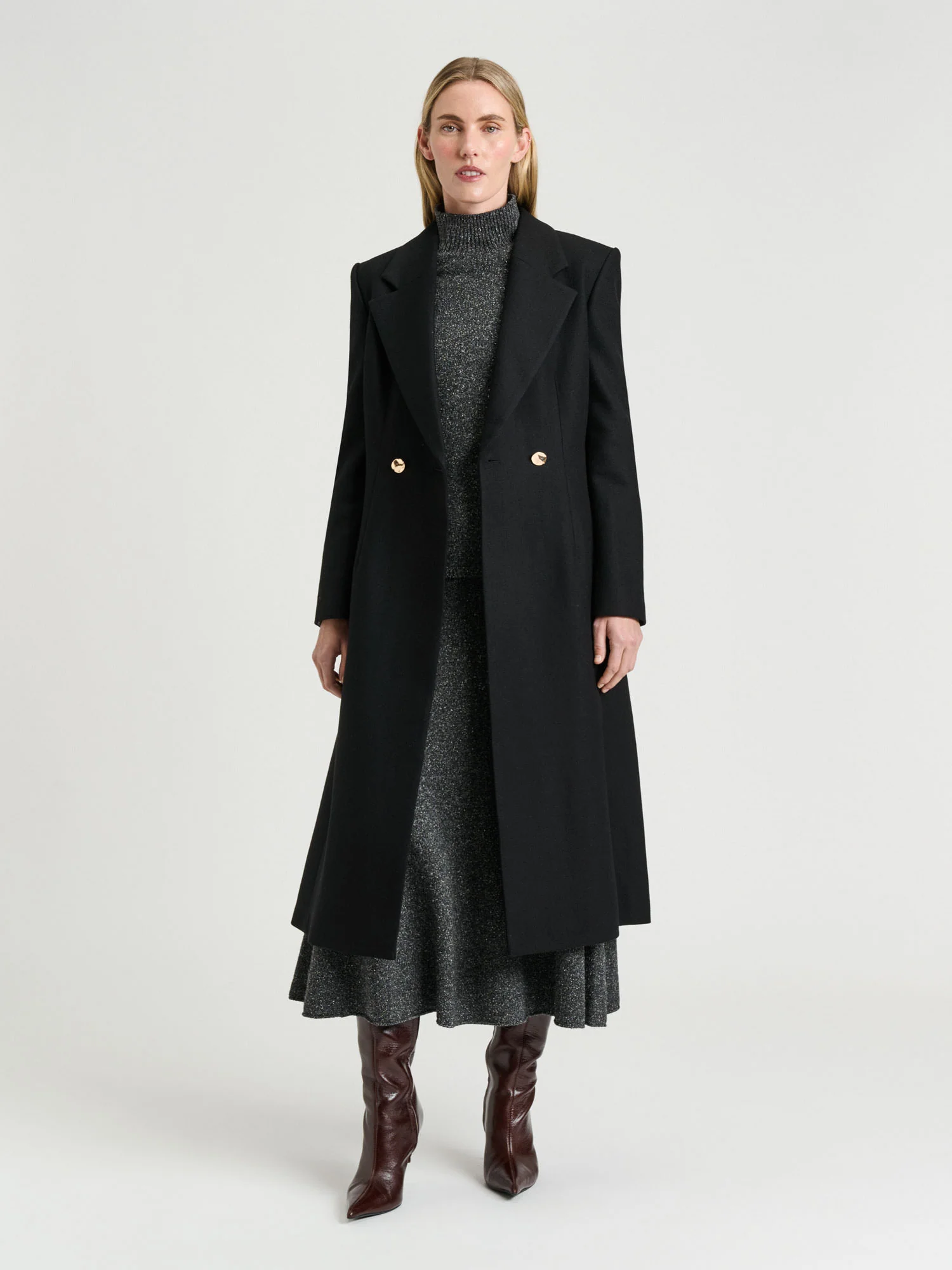 ITALIAN LIGHT WOOL DOUBLE BREASTED COAT