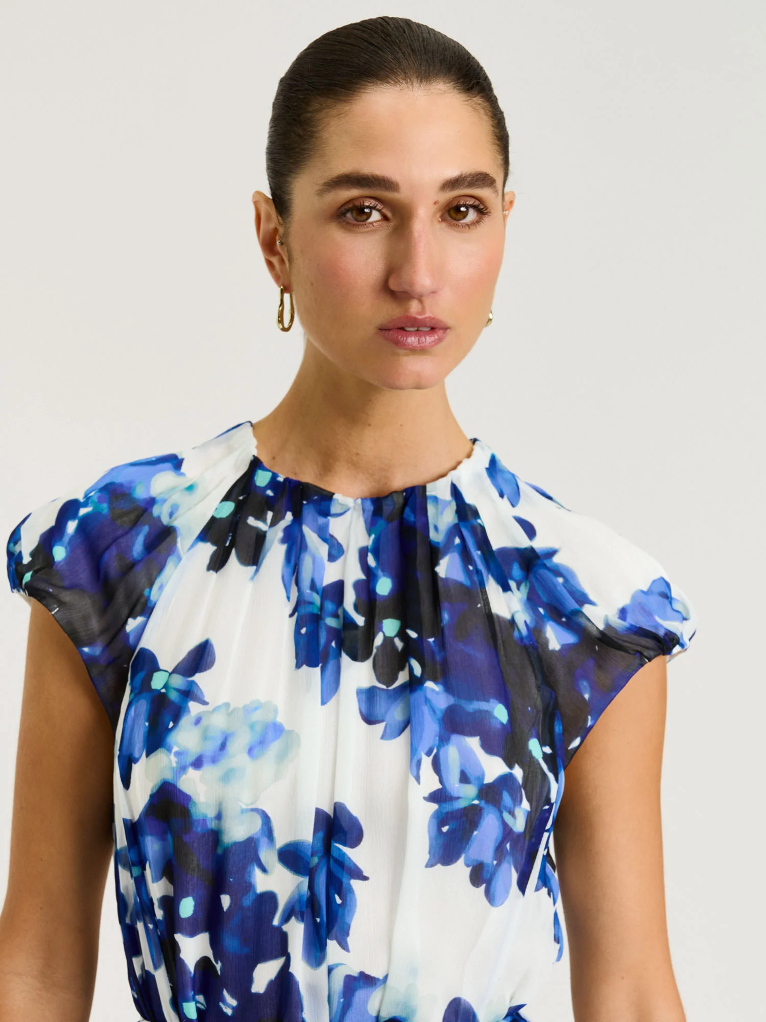 IVORY CLIMBING VINE BELTED MIDI DRESS - Image 3