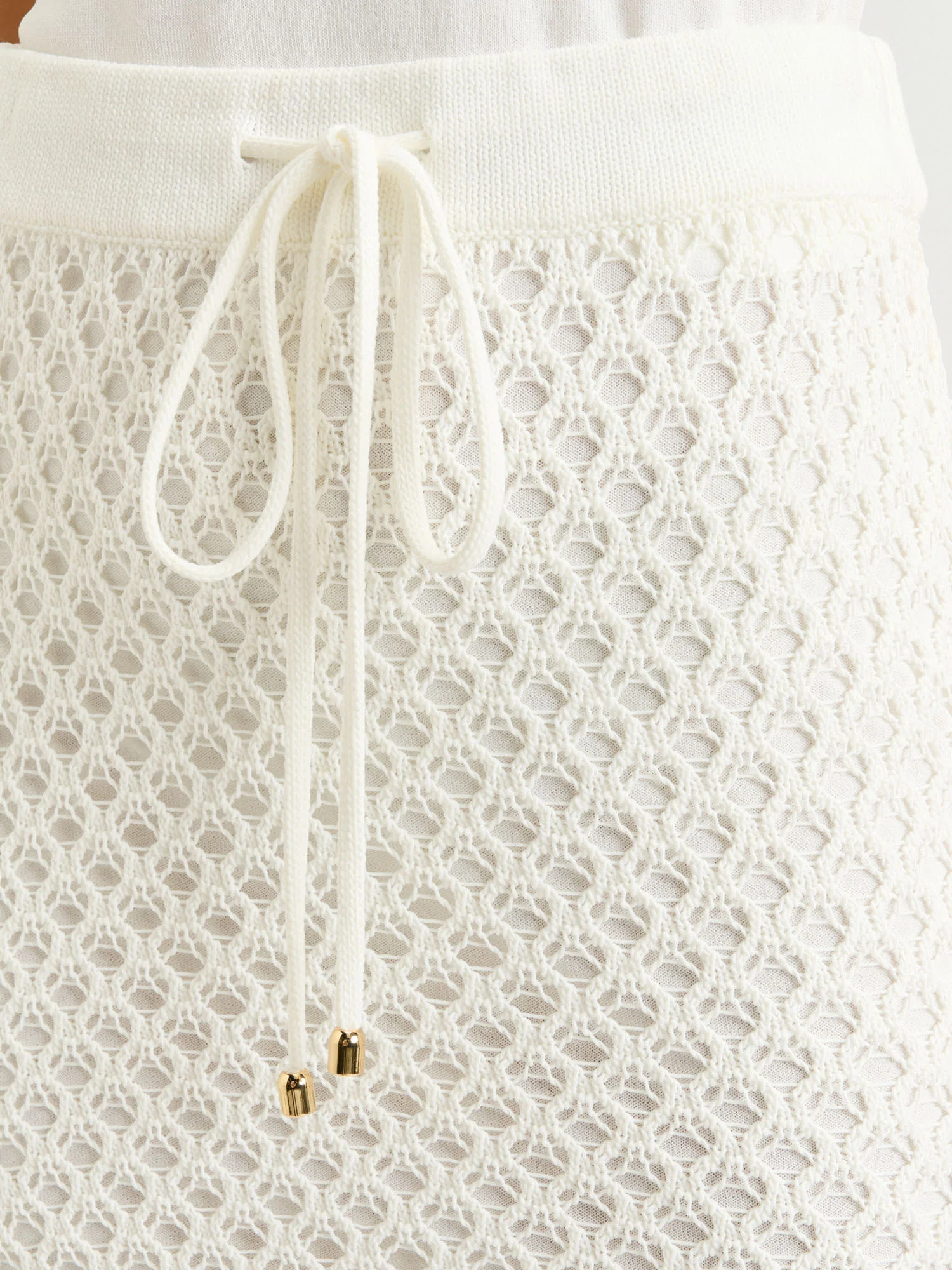 IVORY CROCHET KNIT MAXI SKIRT - Image 4