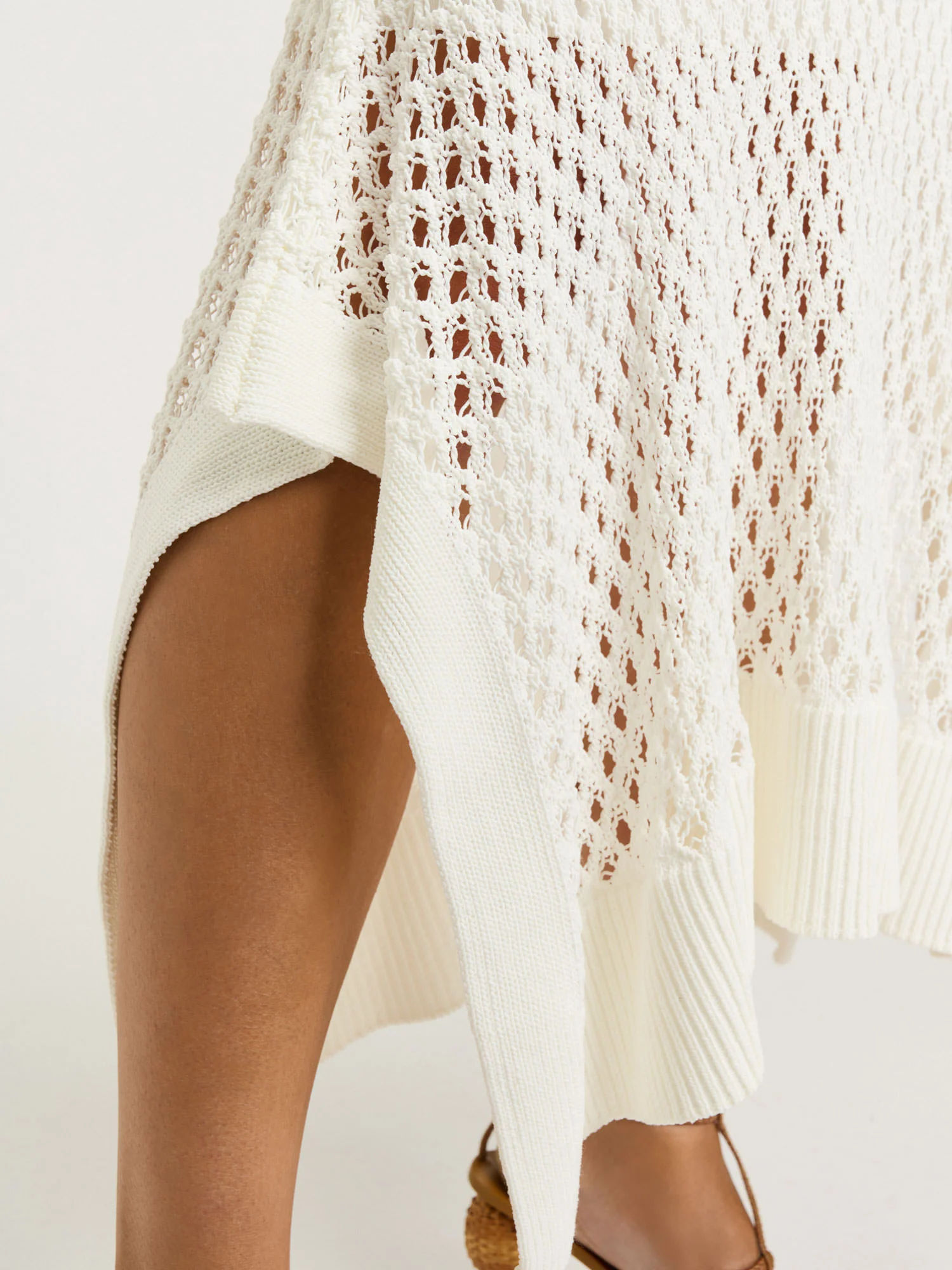 IVORY CROCHET KNIT MAXI SKIRT - Image 5