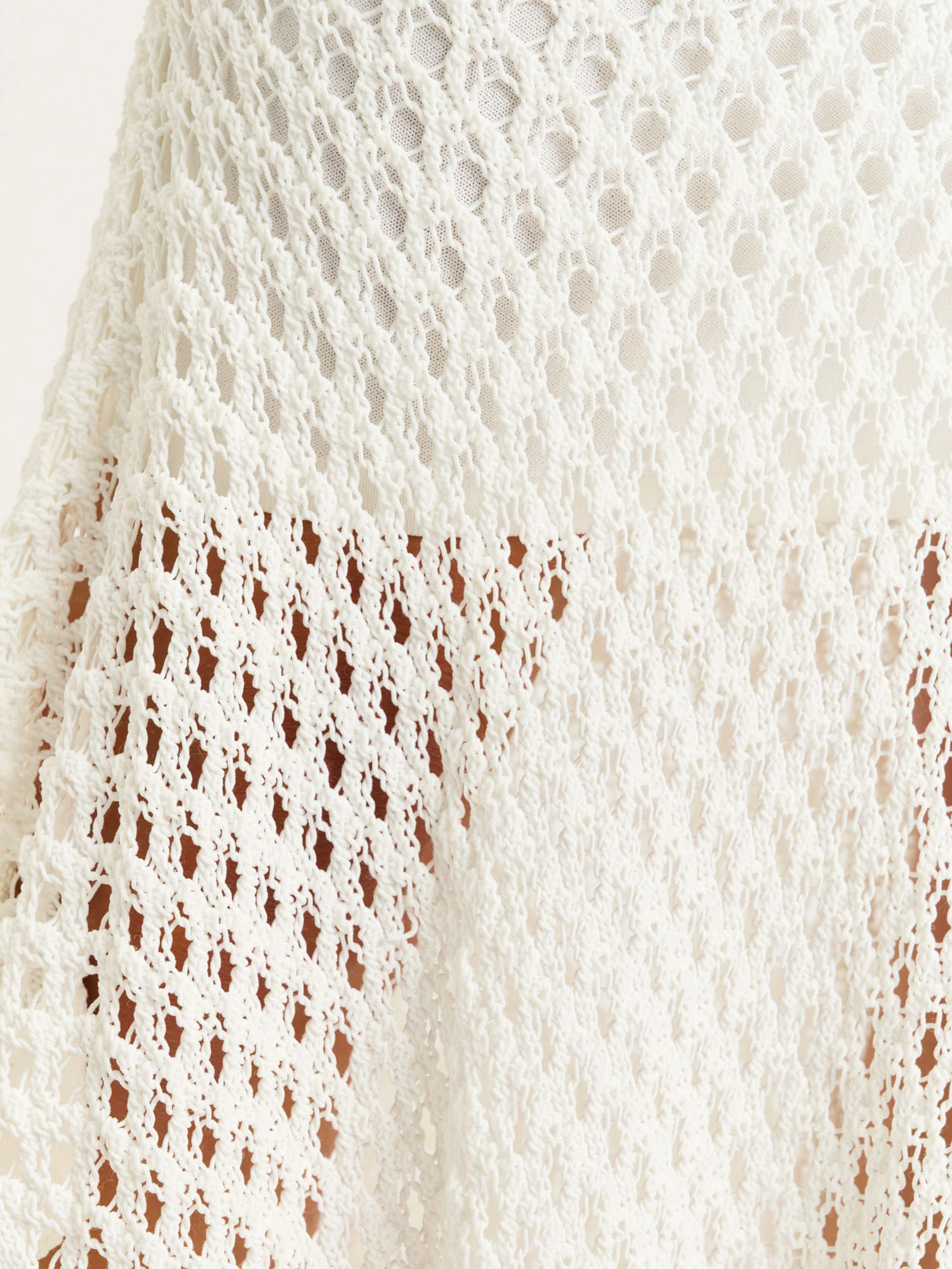 IVORY CROCHET KNIT MAXI SKIRT - Image 7