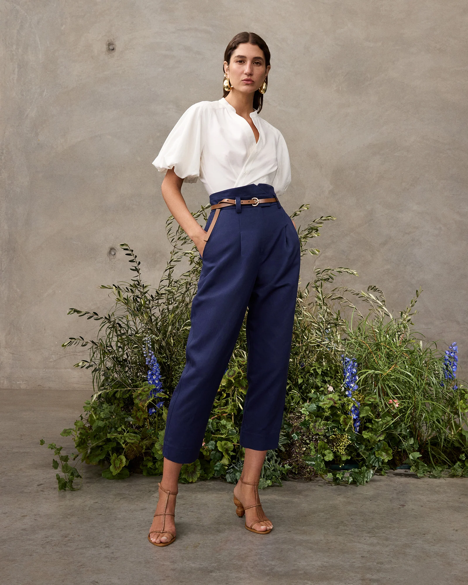 IVORY DRAPEY MODAL BLEND BLOUSON SLEEVE SHIRT - Image 5