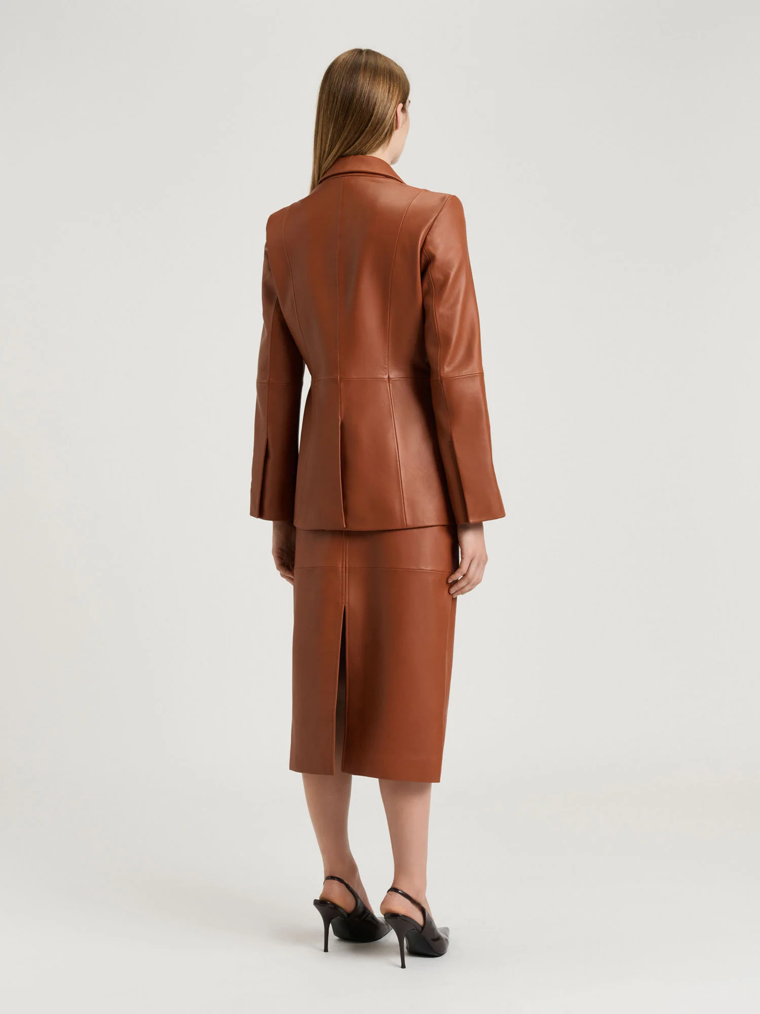 LEATHER FITTED BLAZER - Image 5