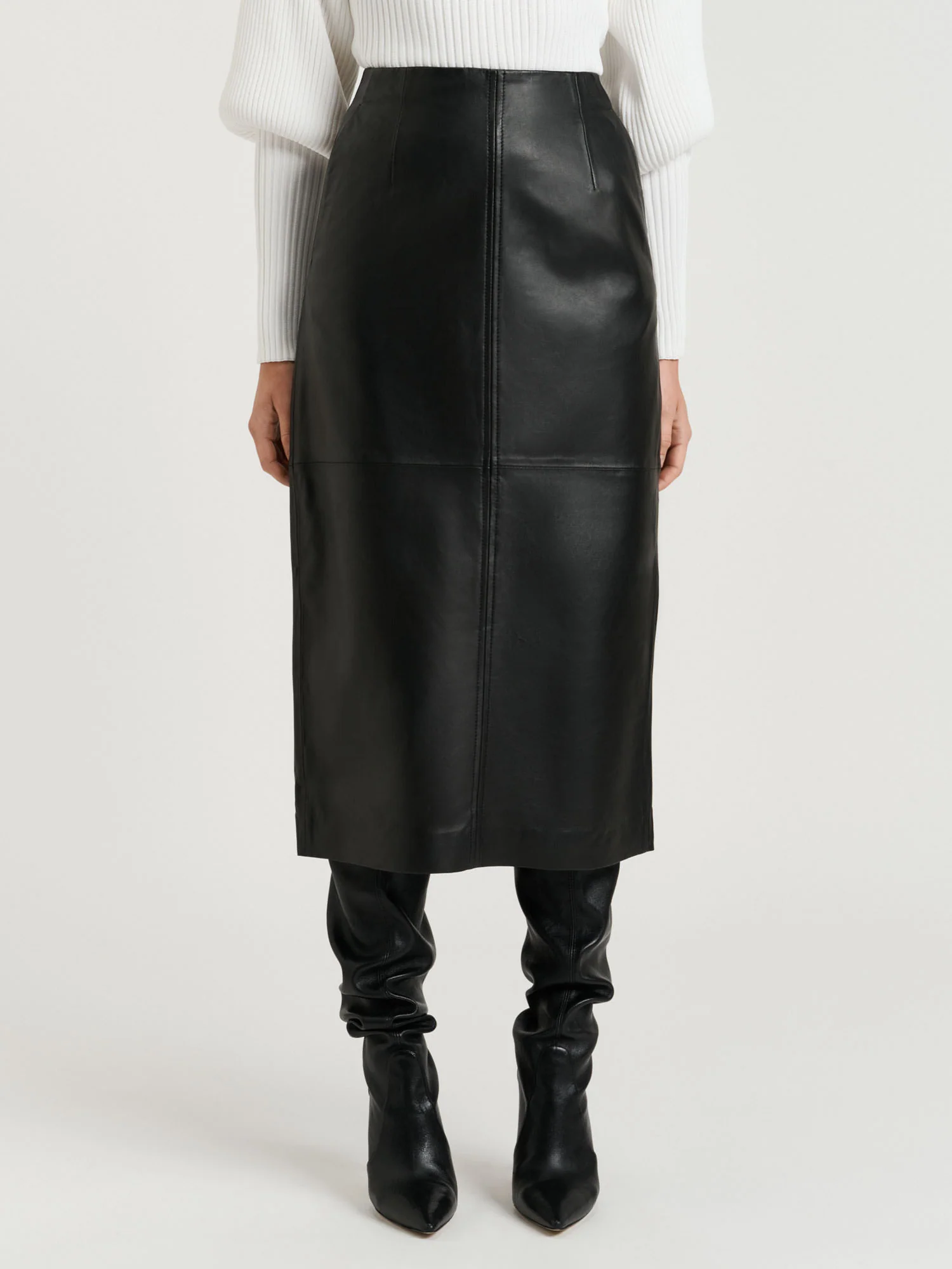 LEATHER PENCIL SKIRT - Image 11