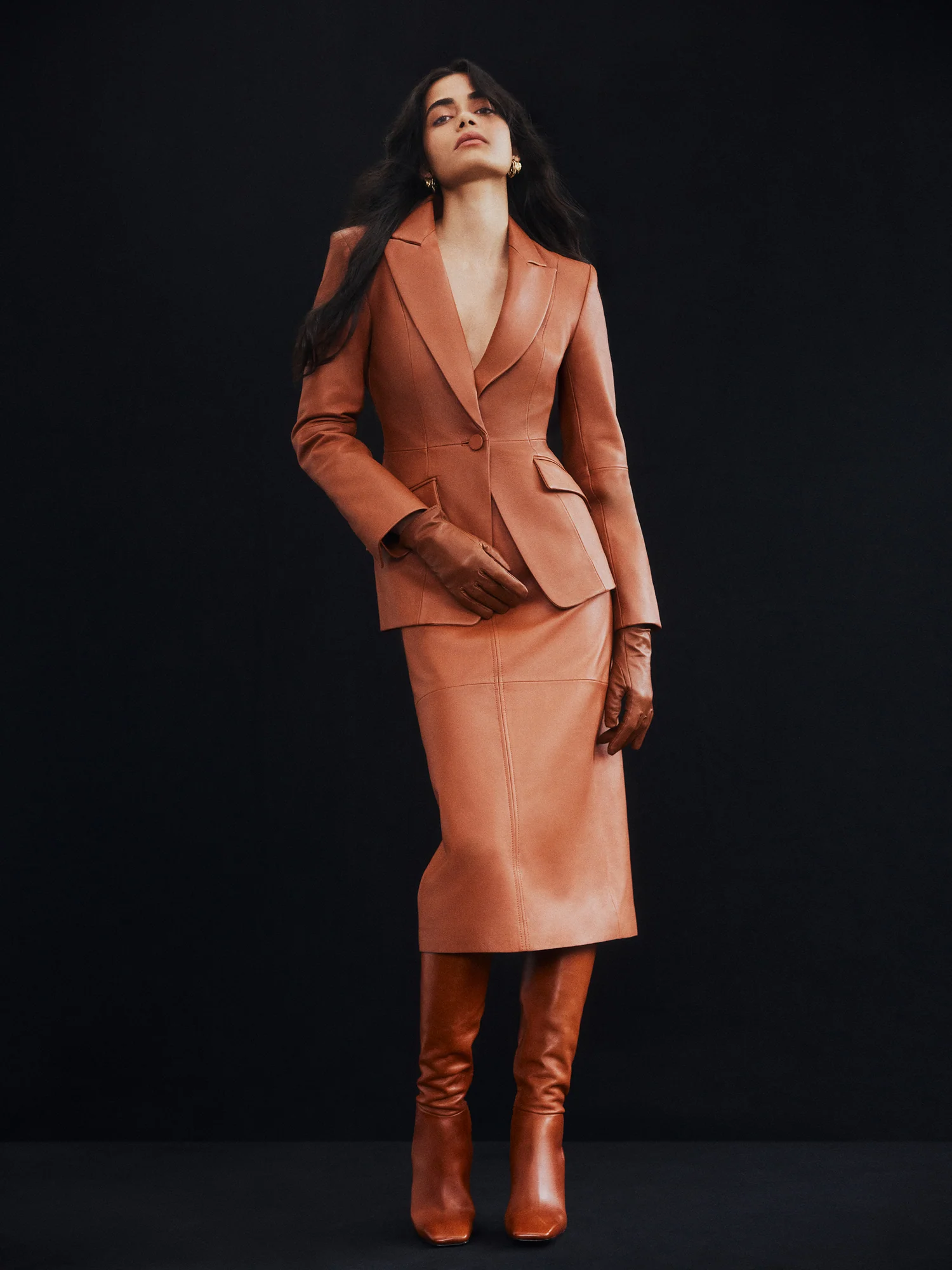 LEATHER FITTED BLAZER - Image 6