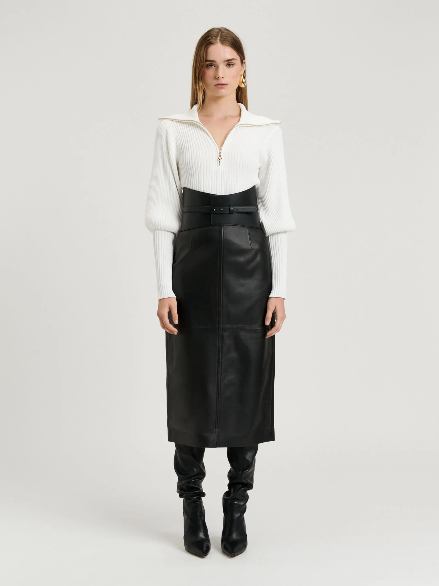 LEATHER PENCIL SKIRT - Image 8