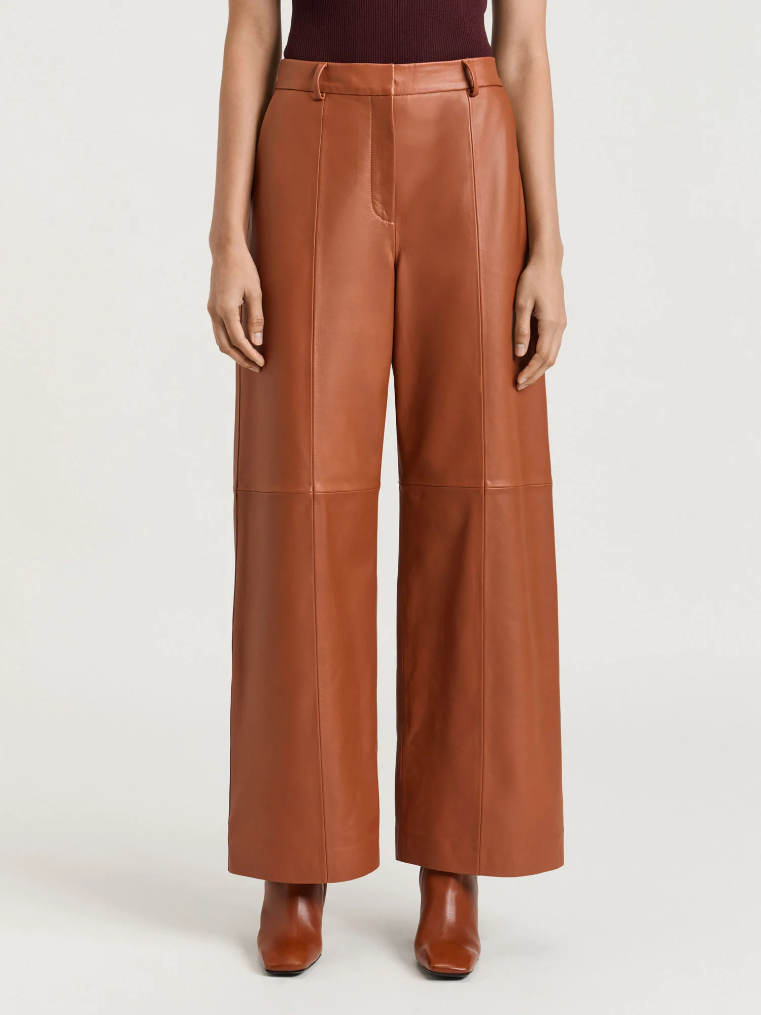 LEATHER STRAIGHT LEG PANT - Image 2