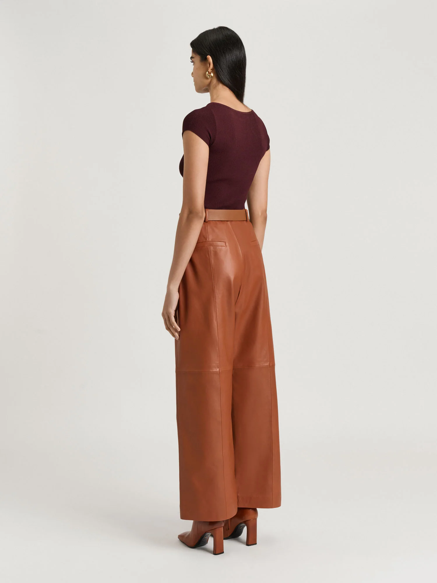 LEATHER STRAIGHT LEG PANT - Image 4