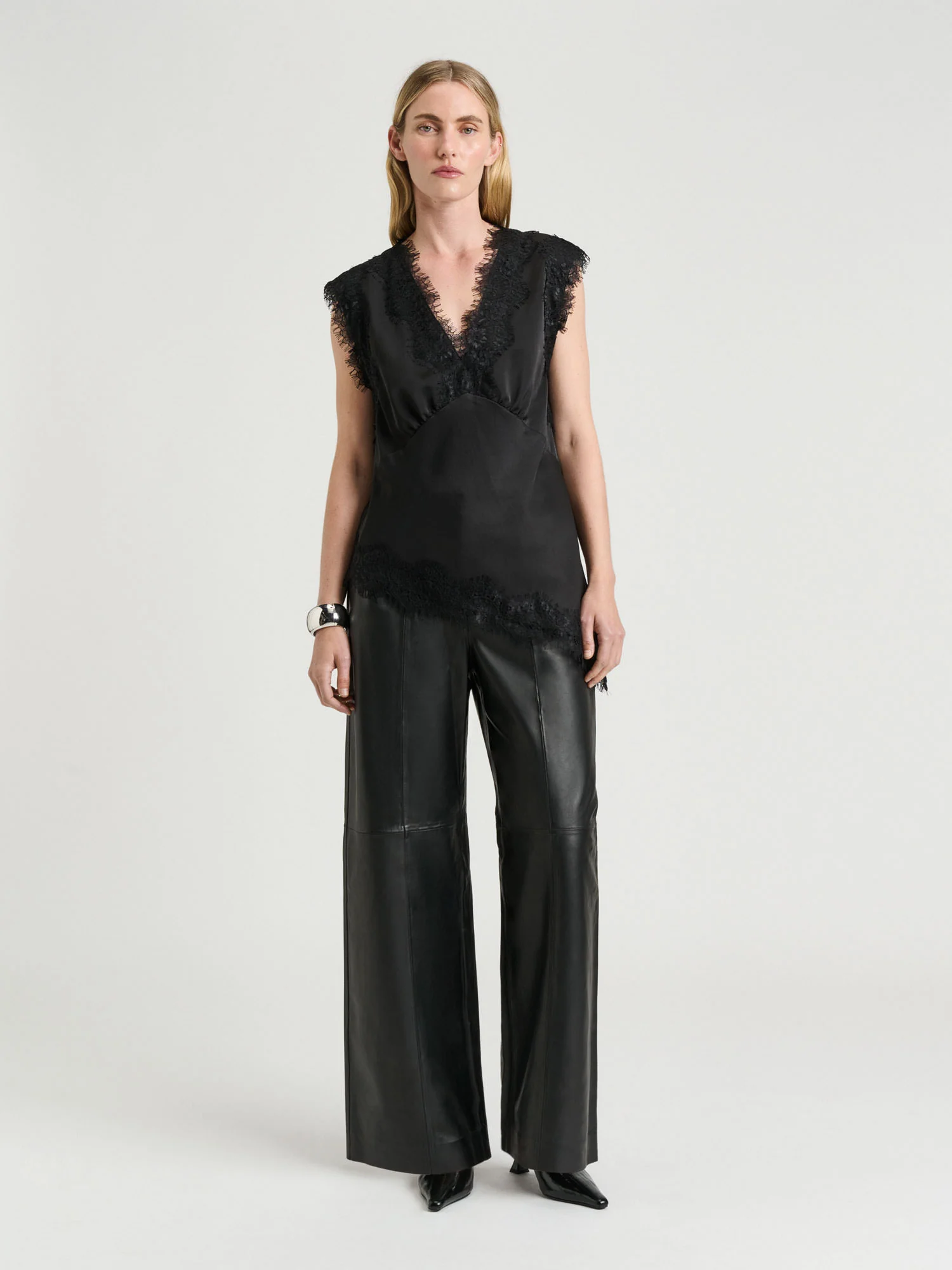 LEATHER STRAIGHT LEG PANT - Image 5