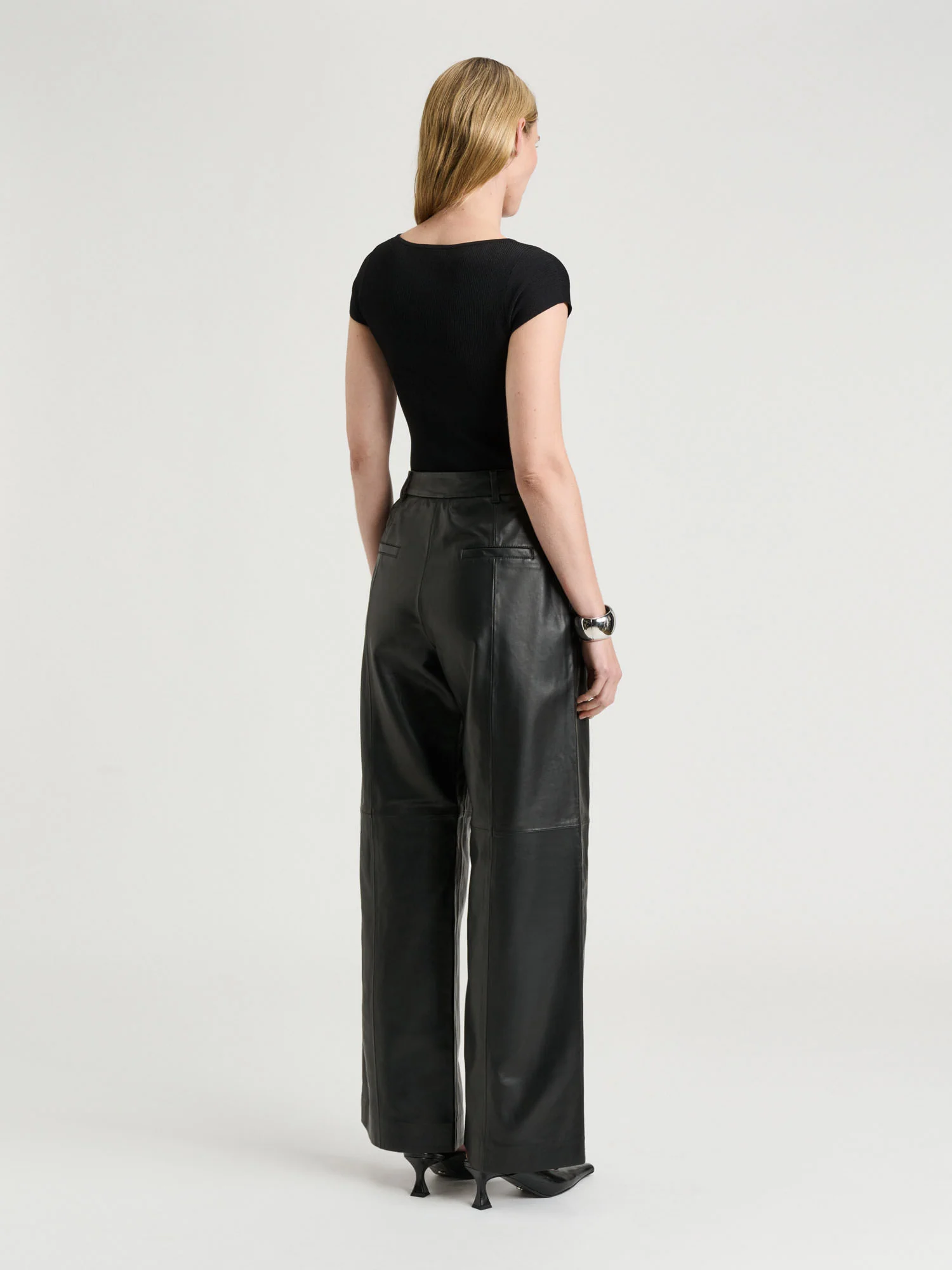 LEATHER STRAIGHT LEG PANT - Image 7