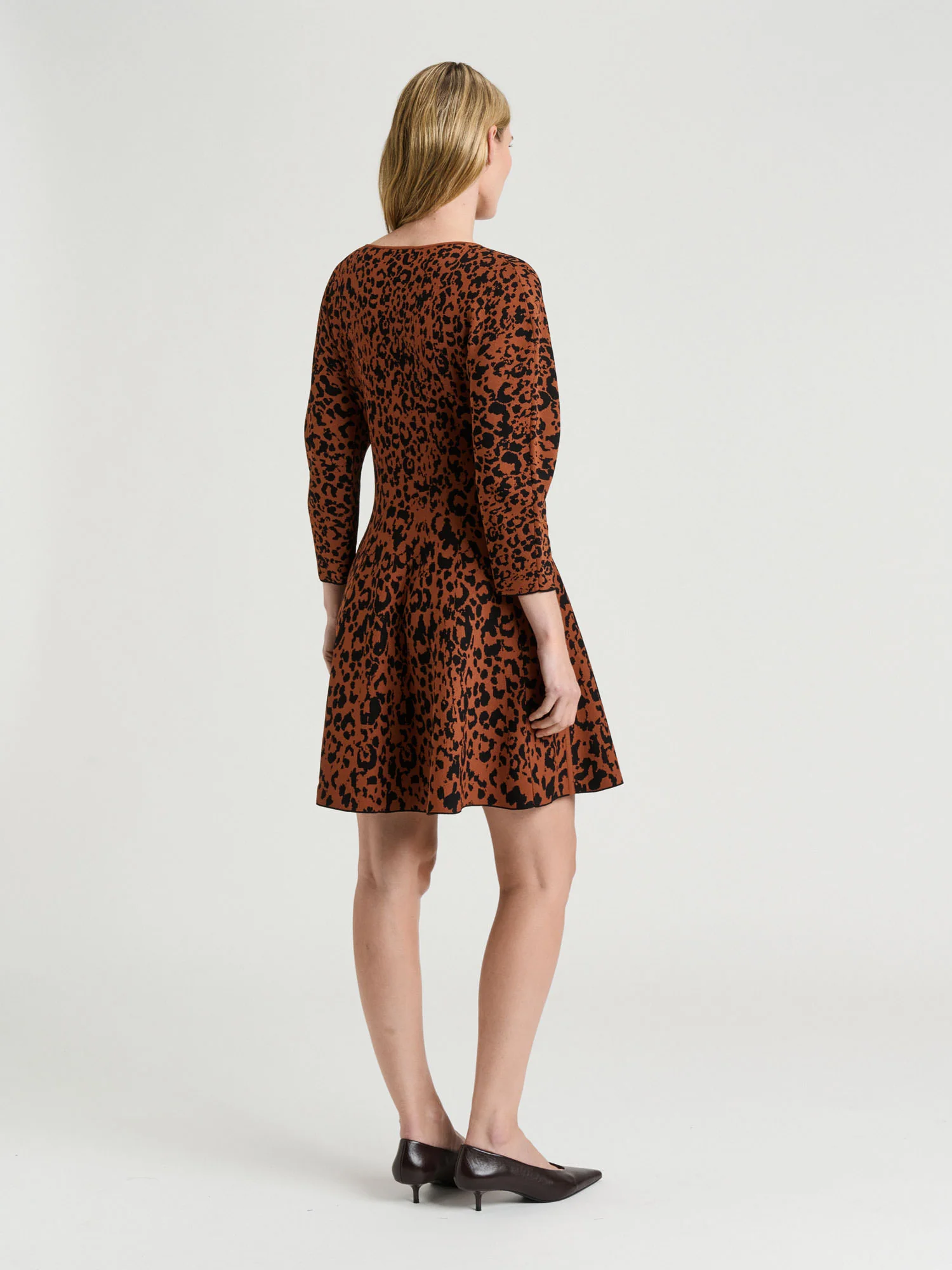 LEOPARD JACQUARD KNIT MINI DRESS - Image 4