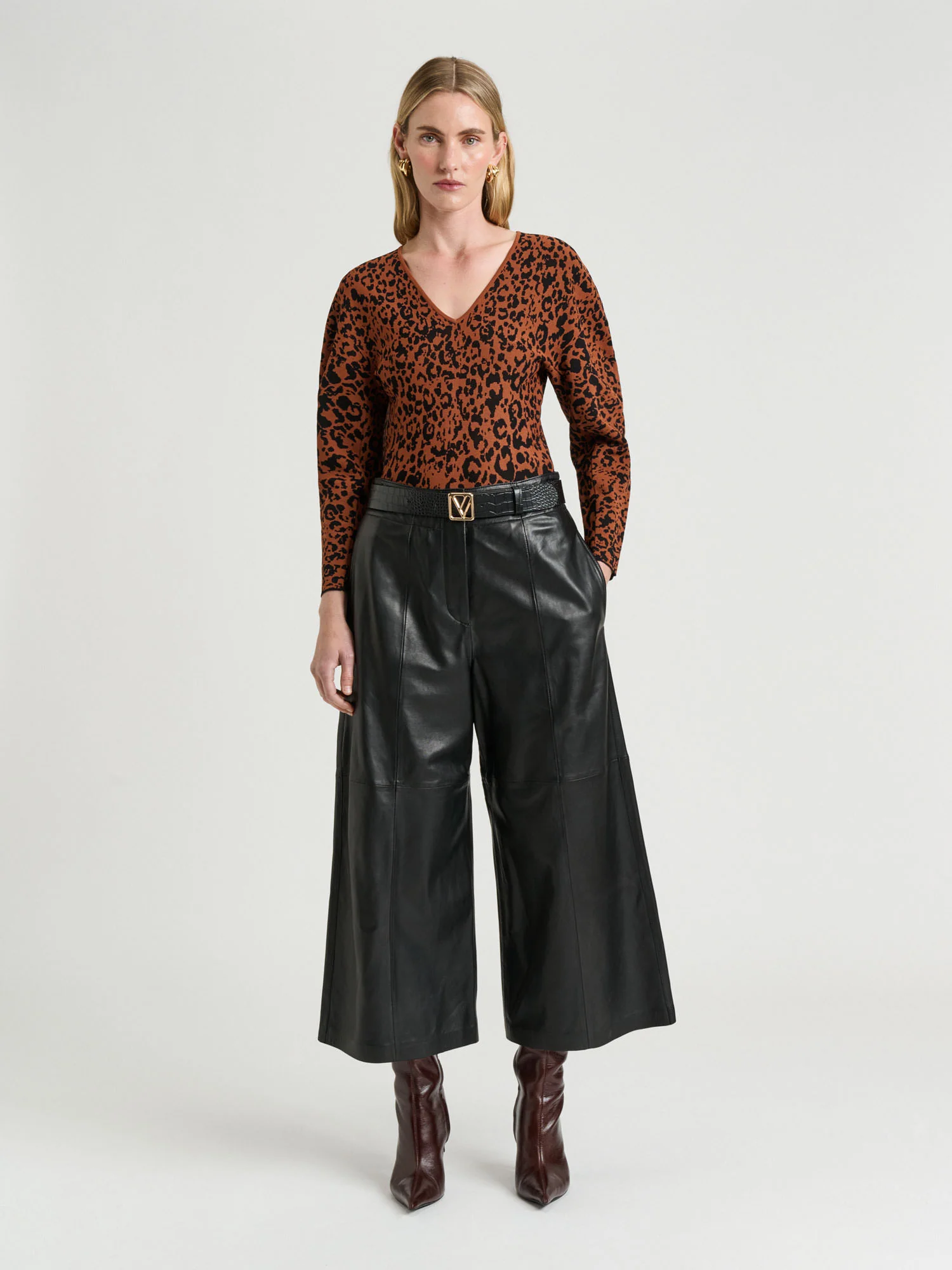 LEOPARD JACQUARD KNIT TOP - Image 2