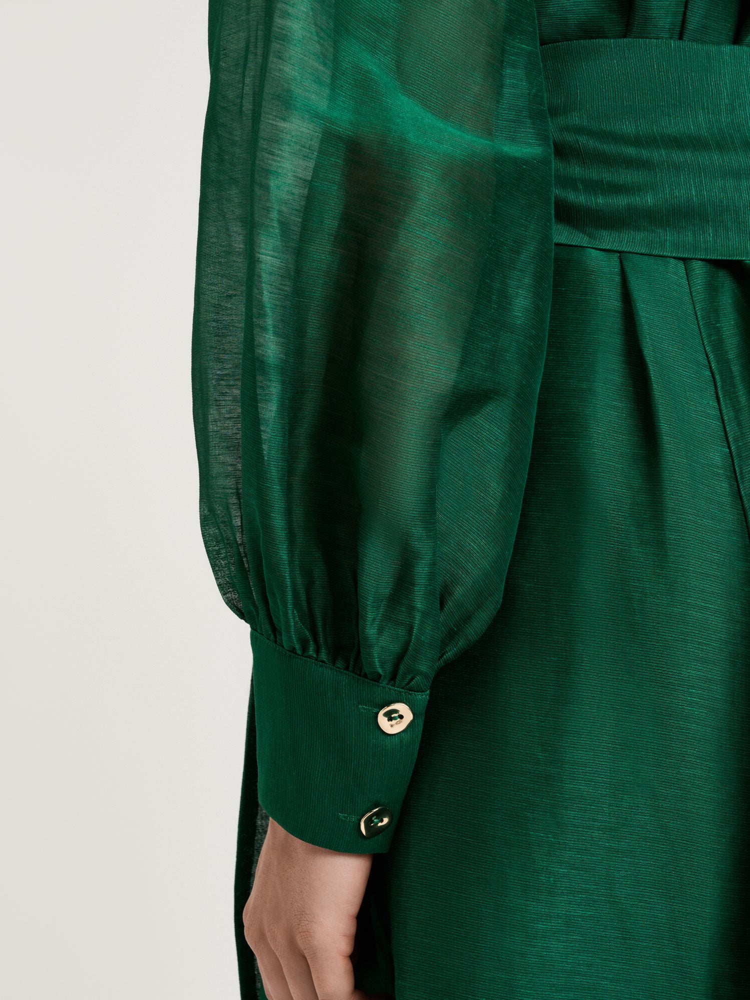 LINEN SILK MIDI SHIRTDRESS - Image 3