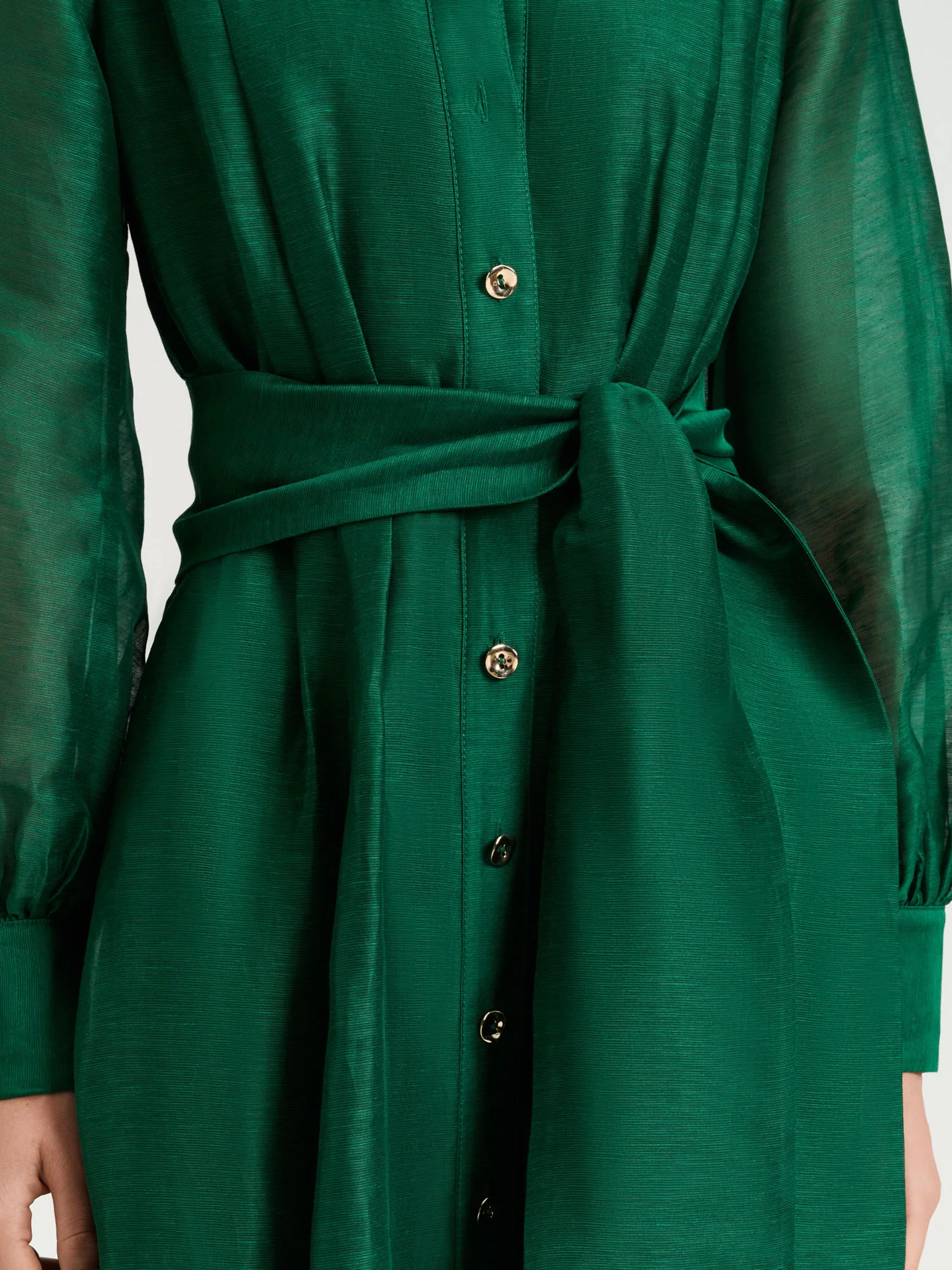 LINEN SILK MIDI SHIRTDRESS - Image 4