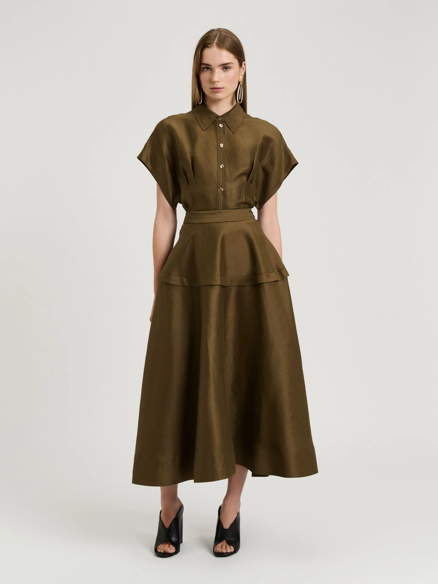 LINEN VISCOSE BLEND FULL SKIRT - Image 4