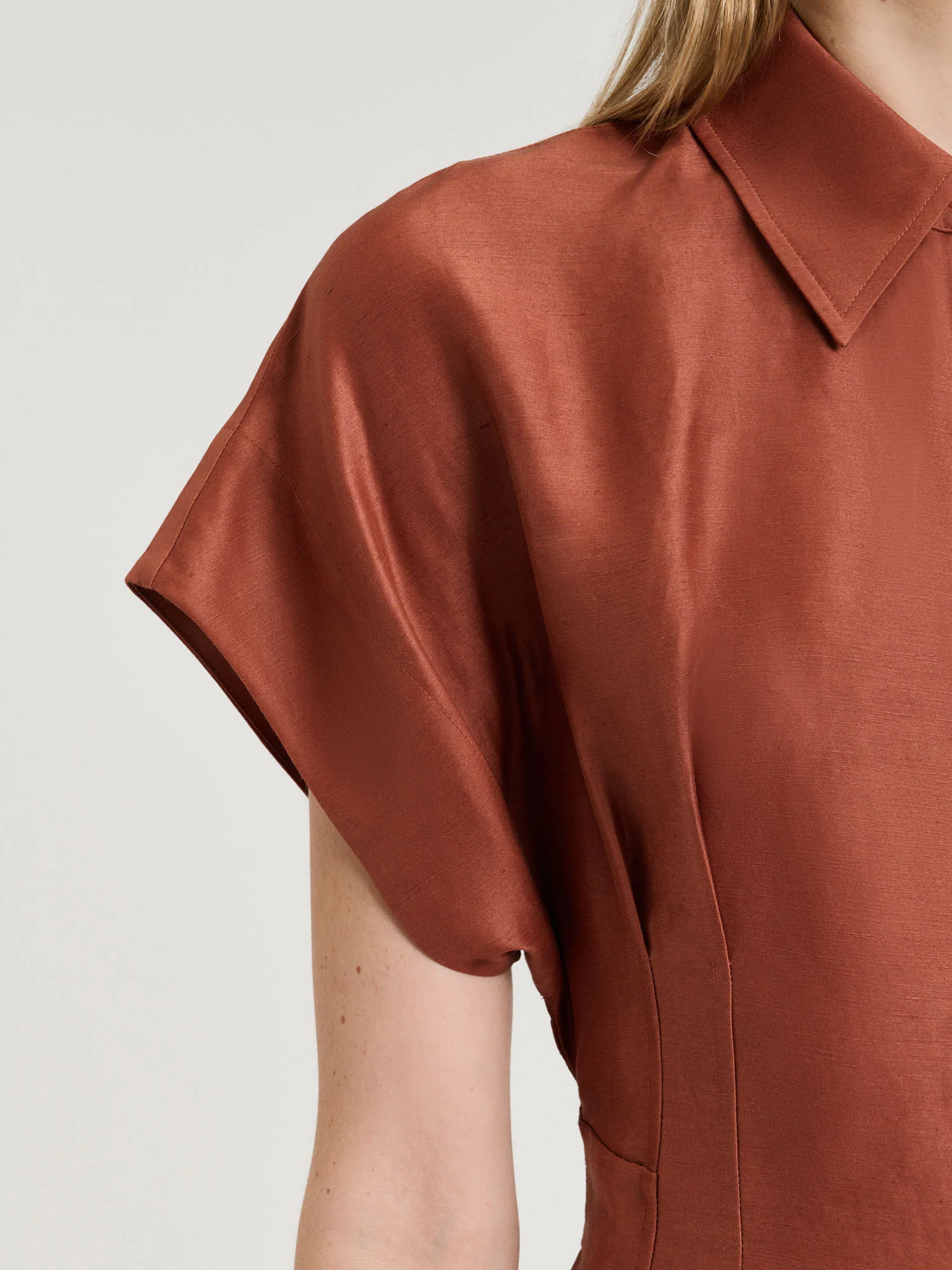 LINEN VISCOSE BLEND HOURGLASS SHIRTDRESS - Image 3