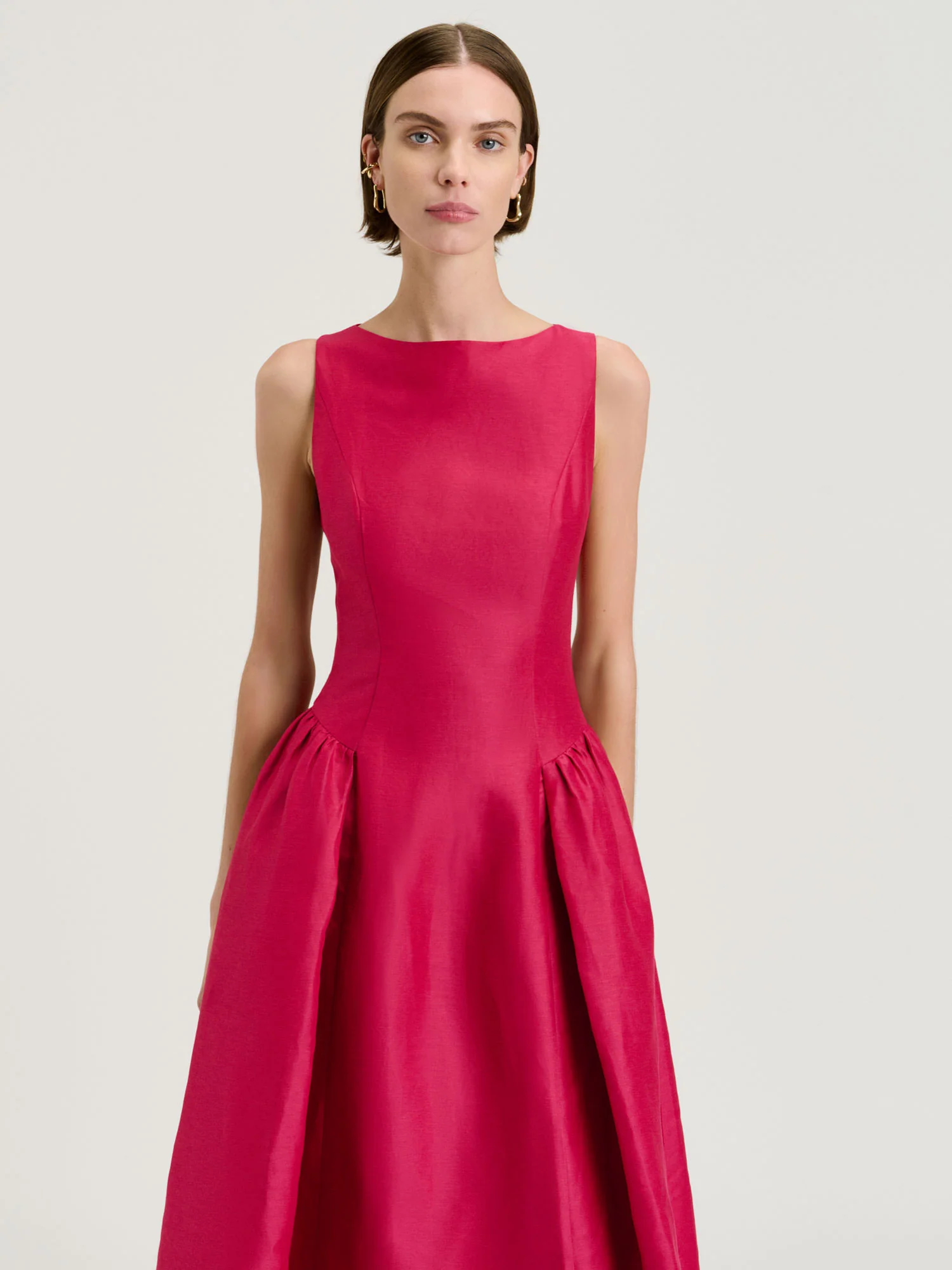 LINEN VISCOSE MIDI DRESS - Image 2