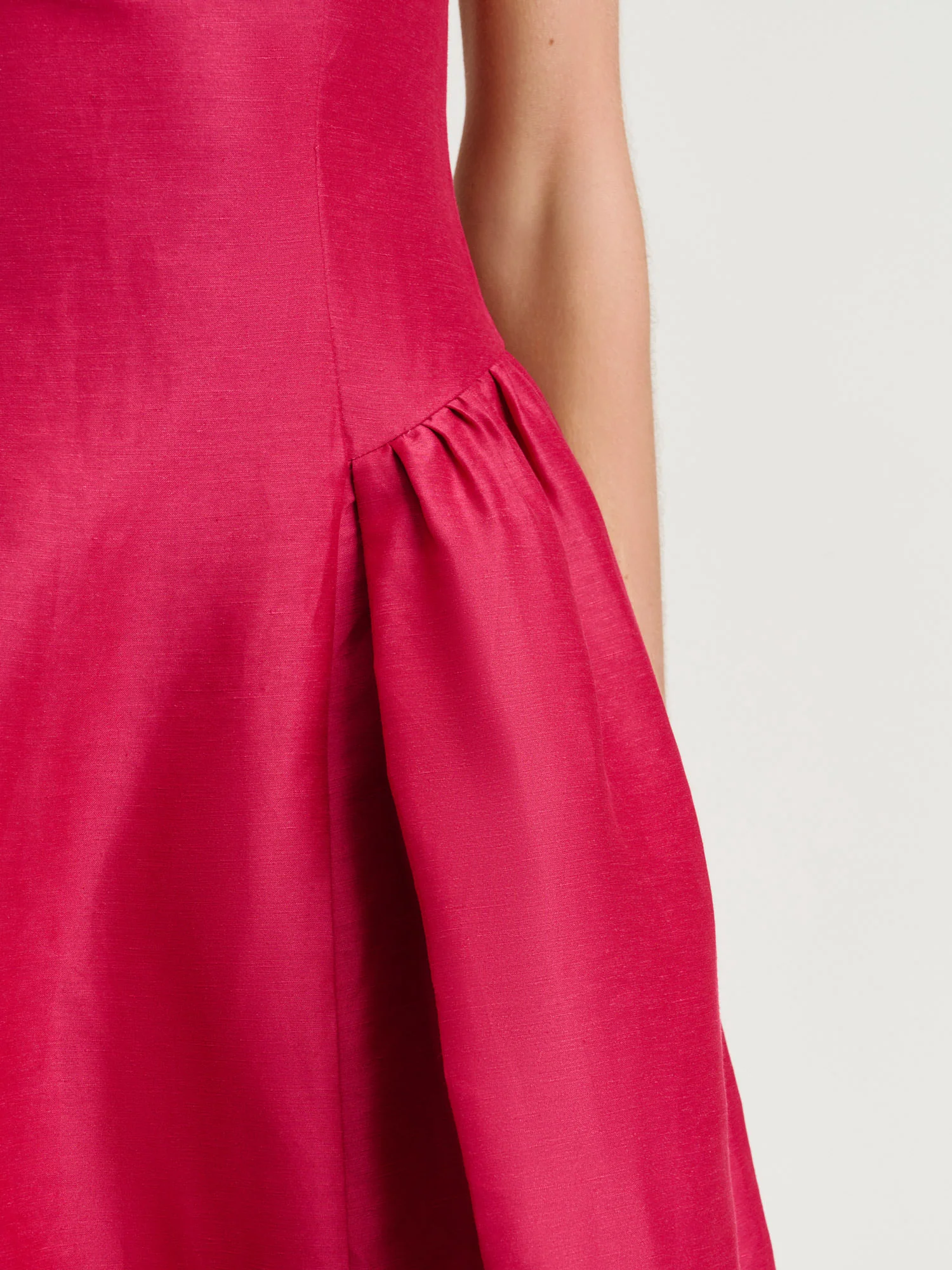 LINEN VISCOSE MIDI DRESS - Image 3