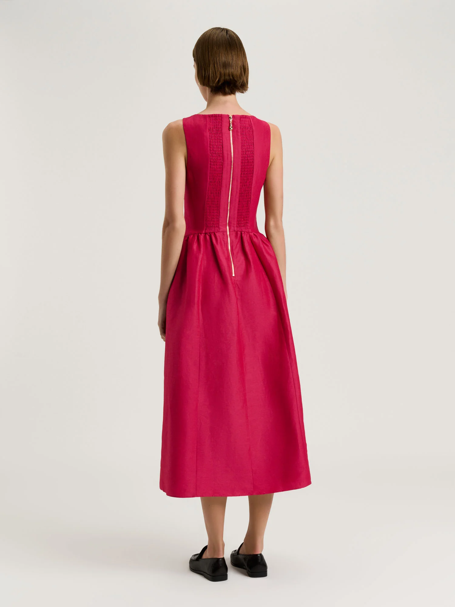 LINEN VISCOSE MIDI DRESS - Image 5