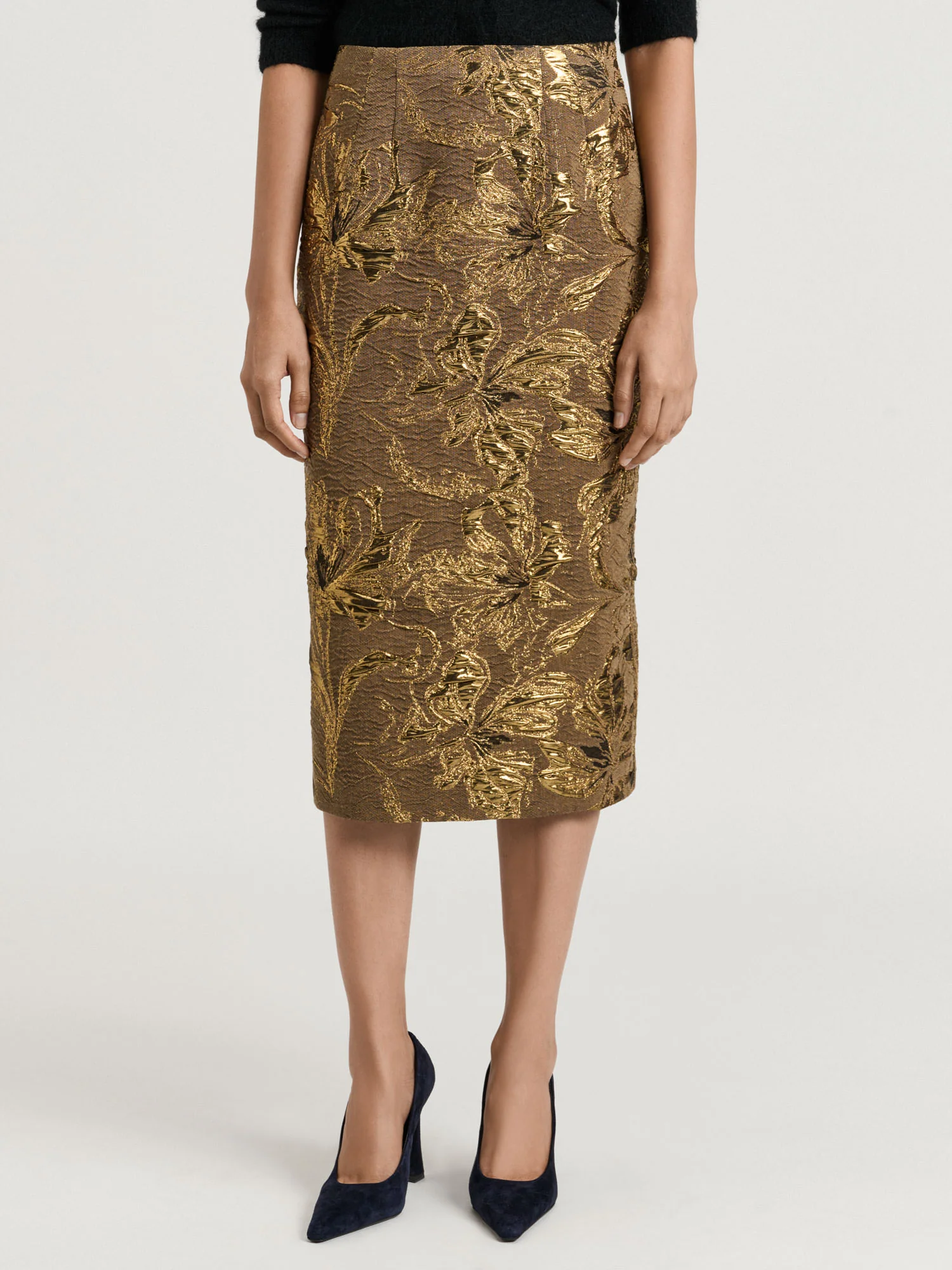 LUREX JACQUARD PENCIL SKIRT - Image 2