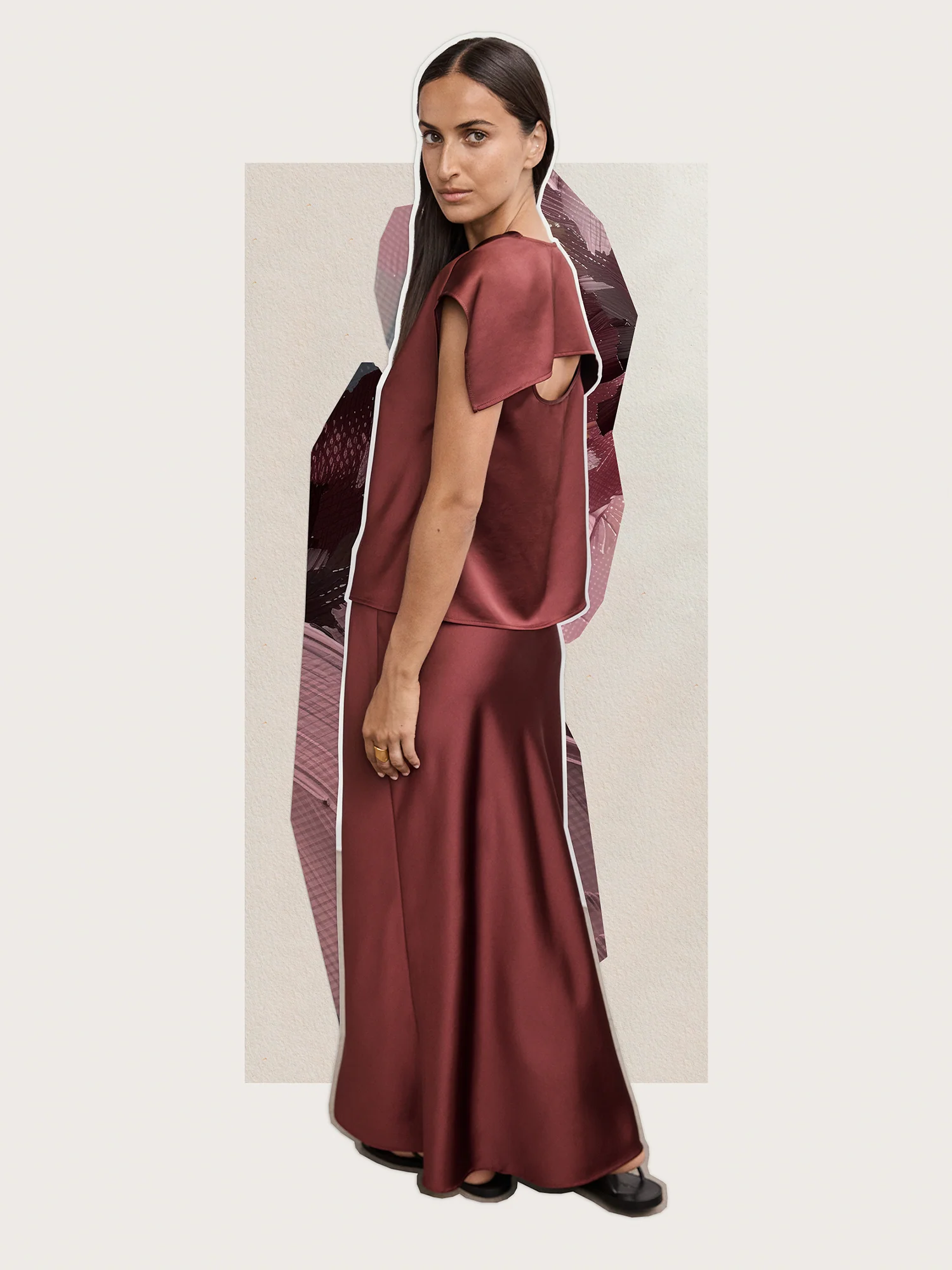 LUSTRED SATIN BIAS SKIRT - Image 4